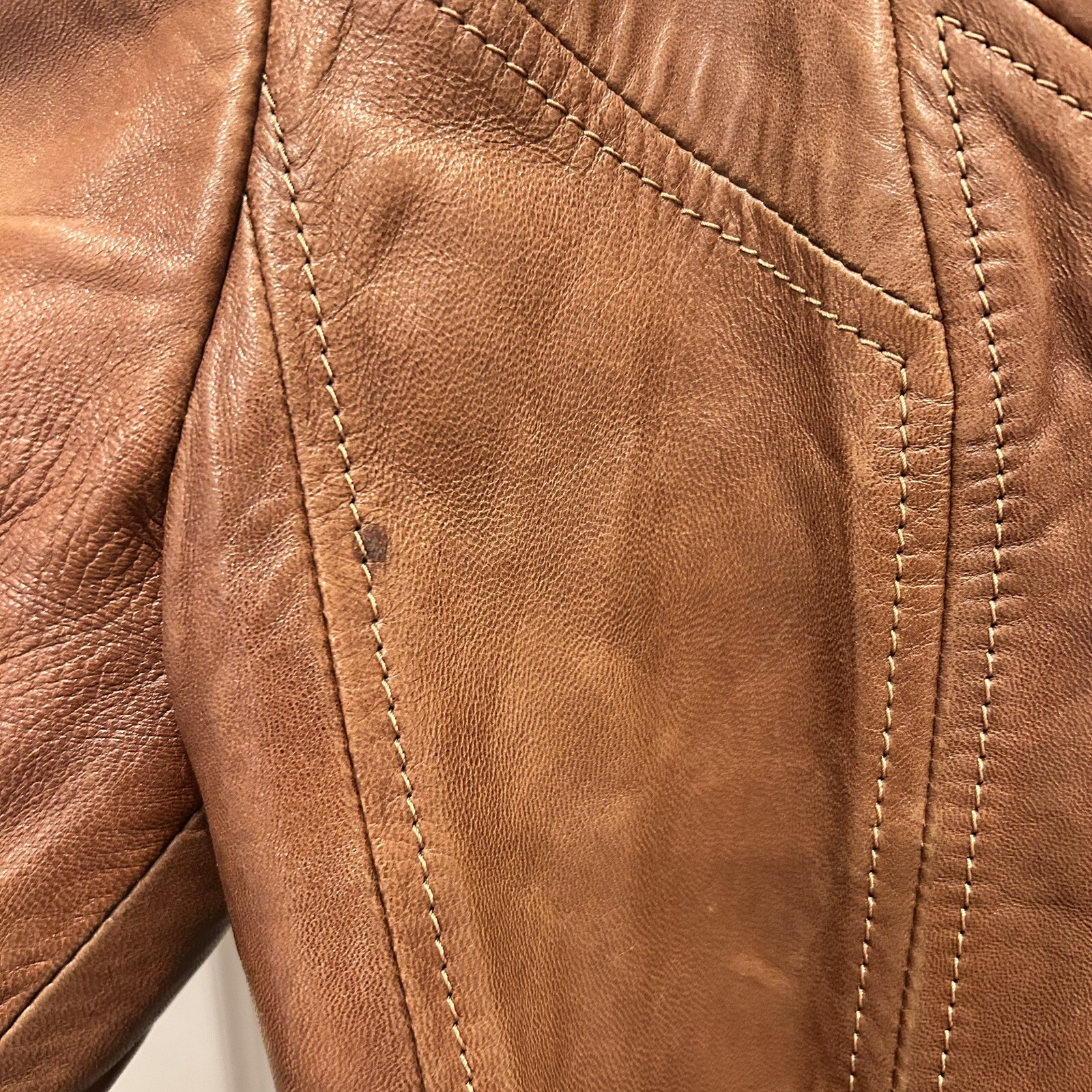 Skin Gear Belted Leather Trench Coat Jacket Womens M Vintage 70s Brown Lambskin