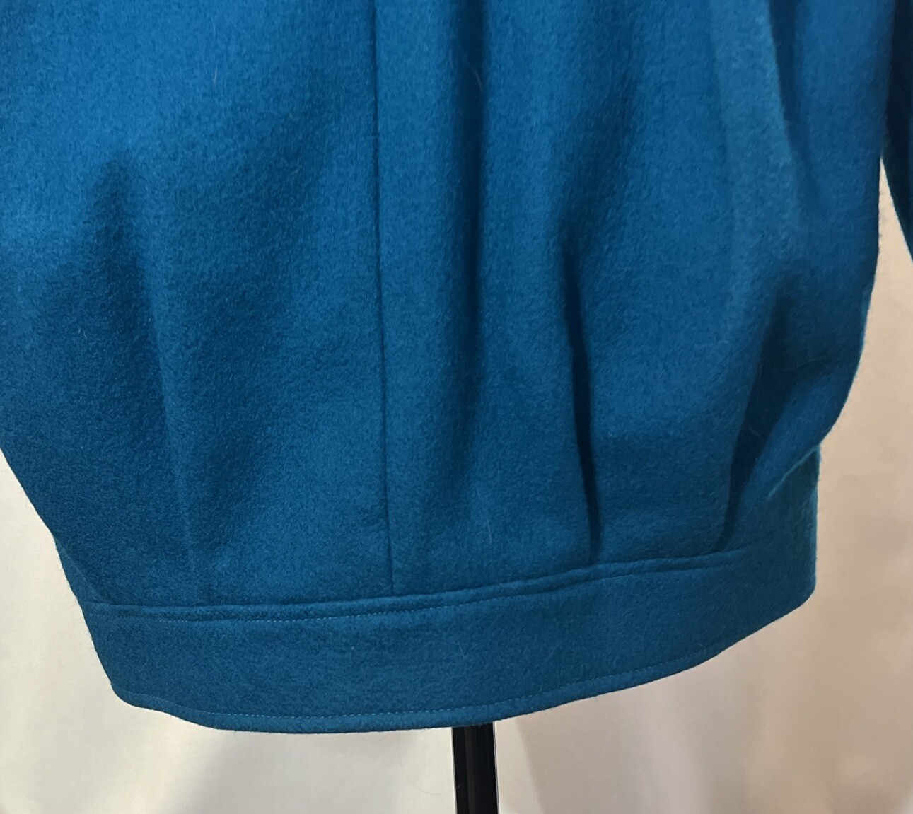 Vintage Learsi Turquoise 100% New Wool Coat Fully Lined Size 9 Beautiful