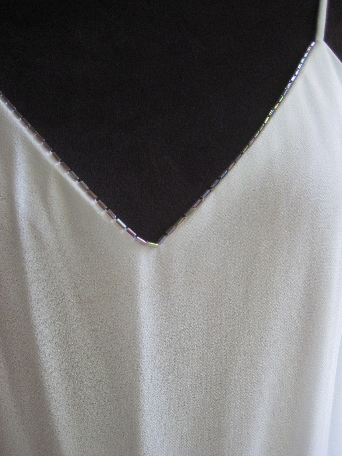 Vintage 1982 Casadei Eletra chiffon dropwaist bead padded shoulder party dress