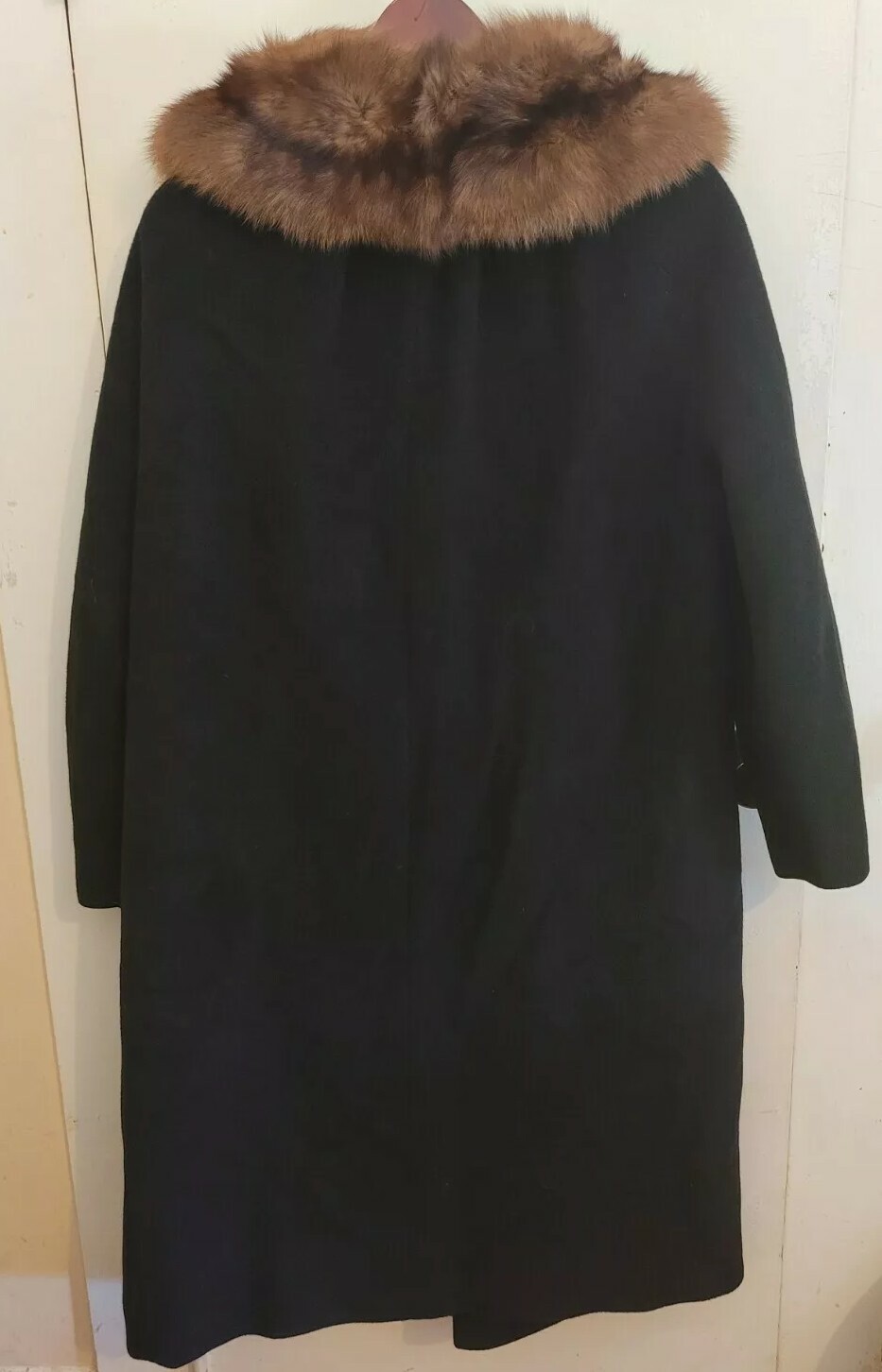 Vintage Montaldo Frank Gallant Fur Collar Coat Size XXL Classic Gallanaire Mod