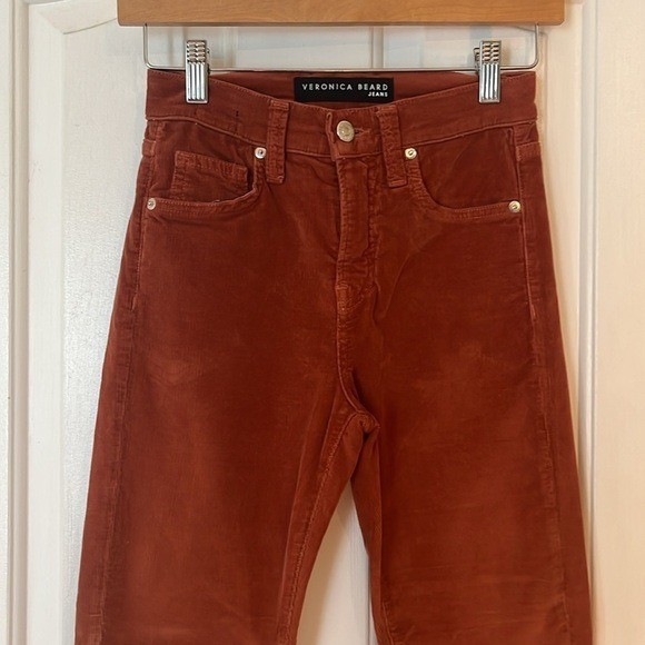Veronica Beard | Carly Kick Flare Rust Brown Western Bootcut Corduroy Pant Sz 23