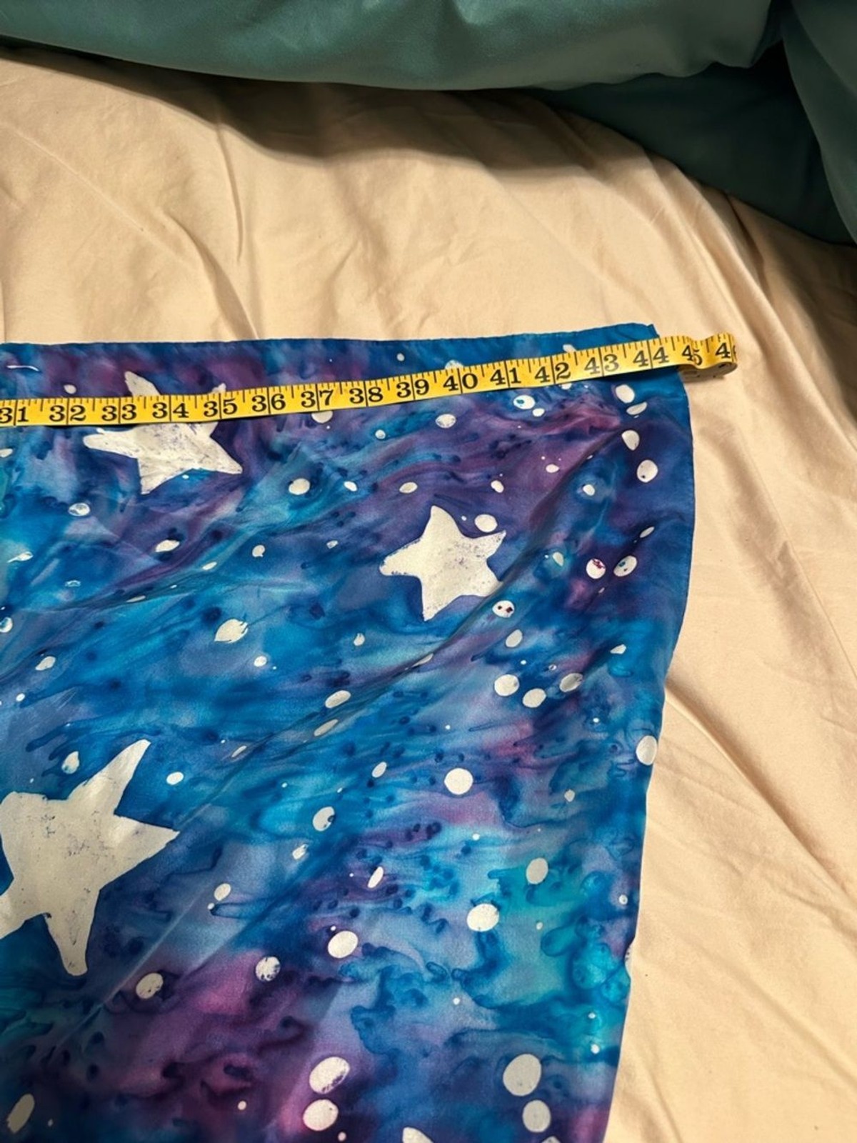Vintage 1990’s Sedona Artisan Star Print Blue & Purple 100% Scarf or Wrap