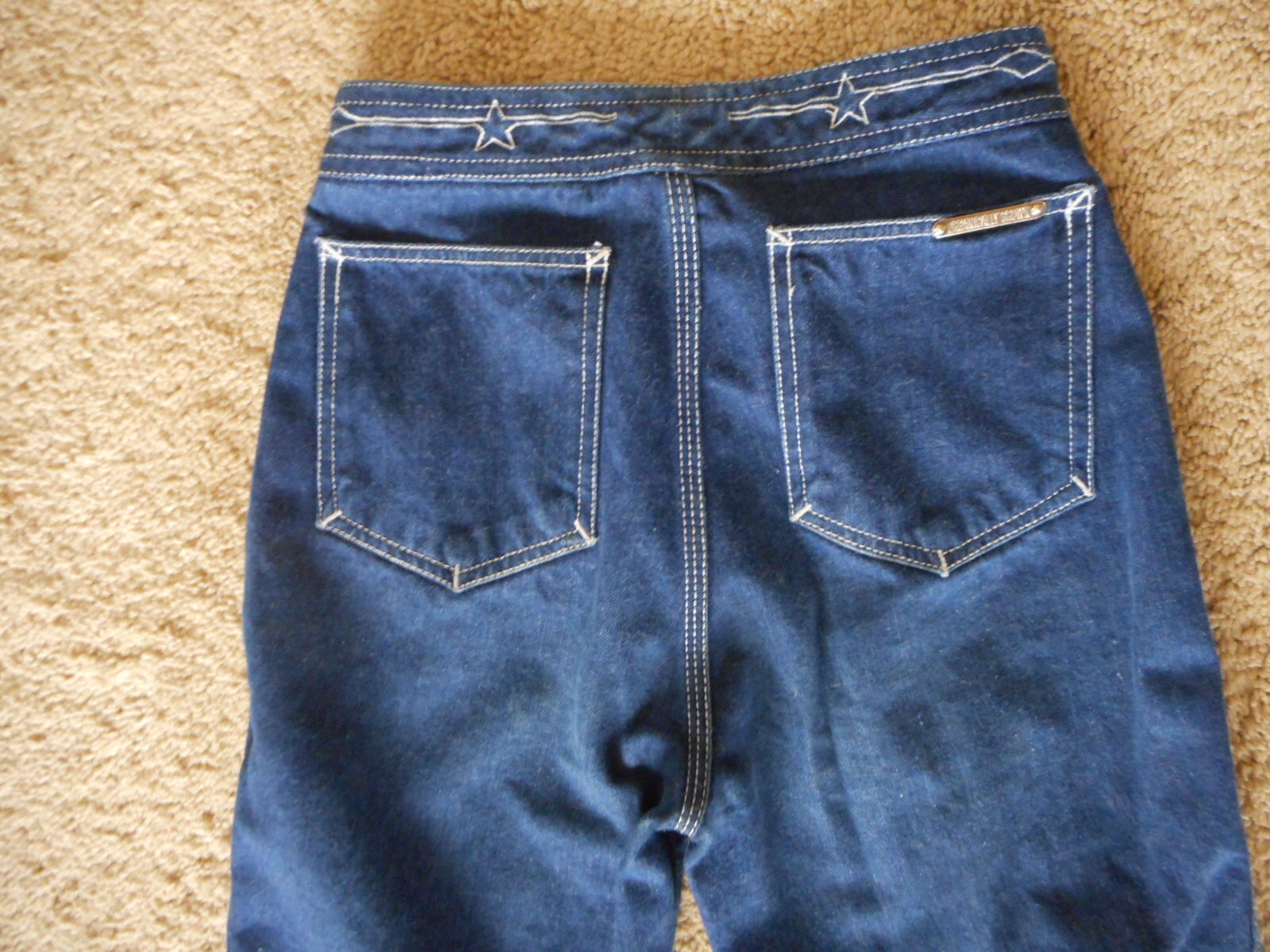 Vintage 1970’s Jeans Organically Grown size -0 waist 22″ Star Waist Band 2XS