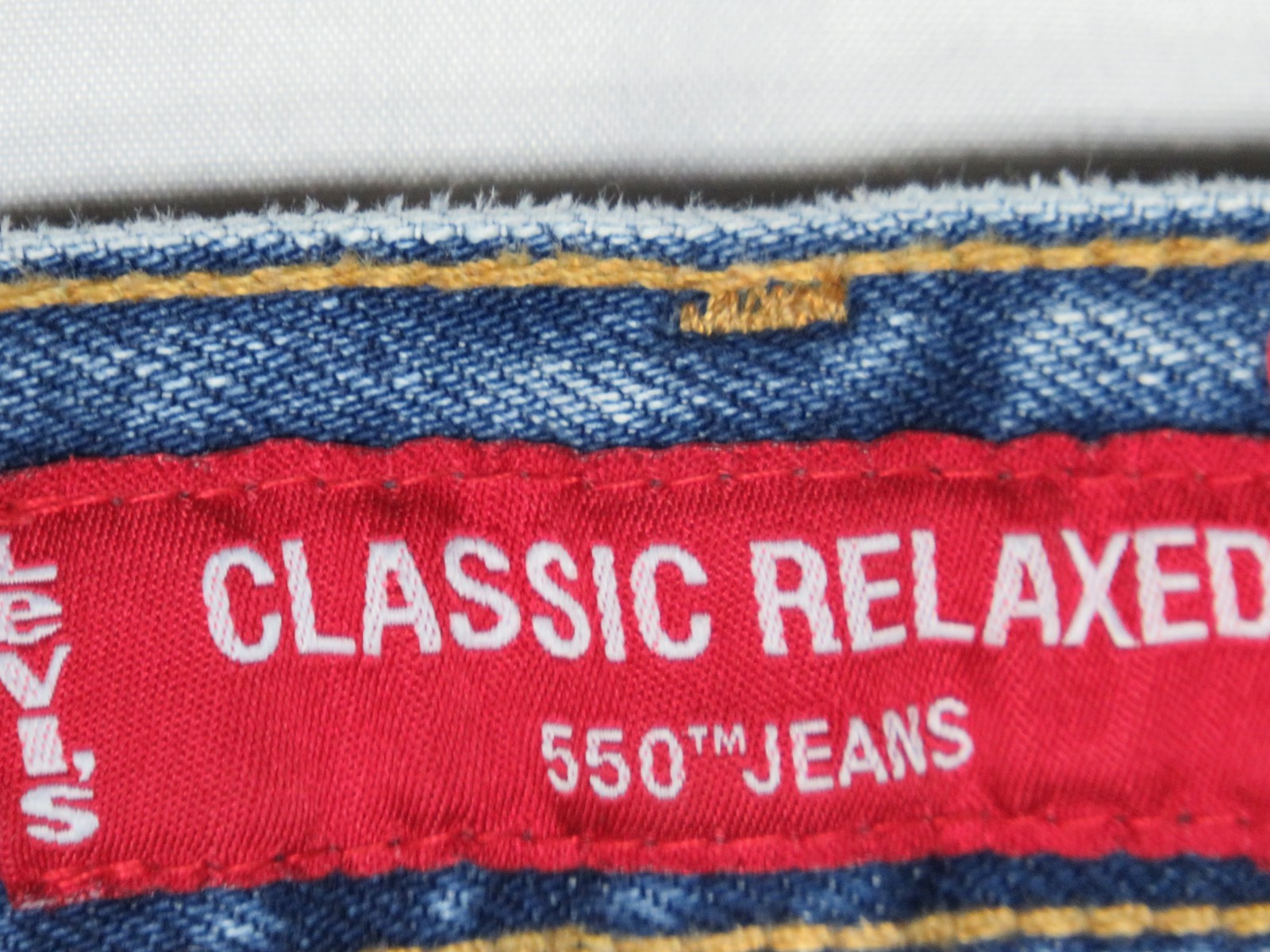 LEVIS BLUE JEAN WOMENS 550 16 MED (36×30) RELAXED TAPER COTTON DENIM VTG 2003