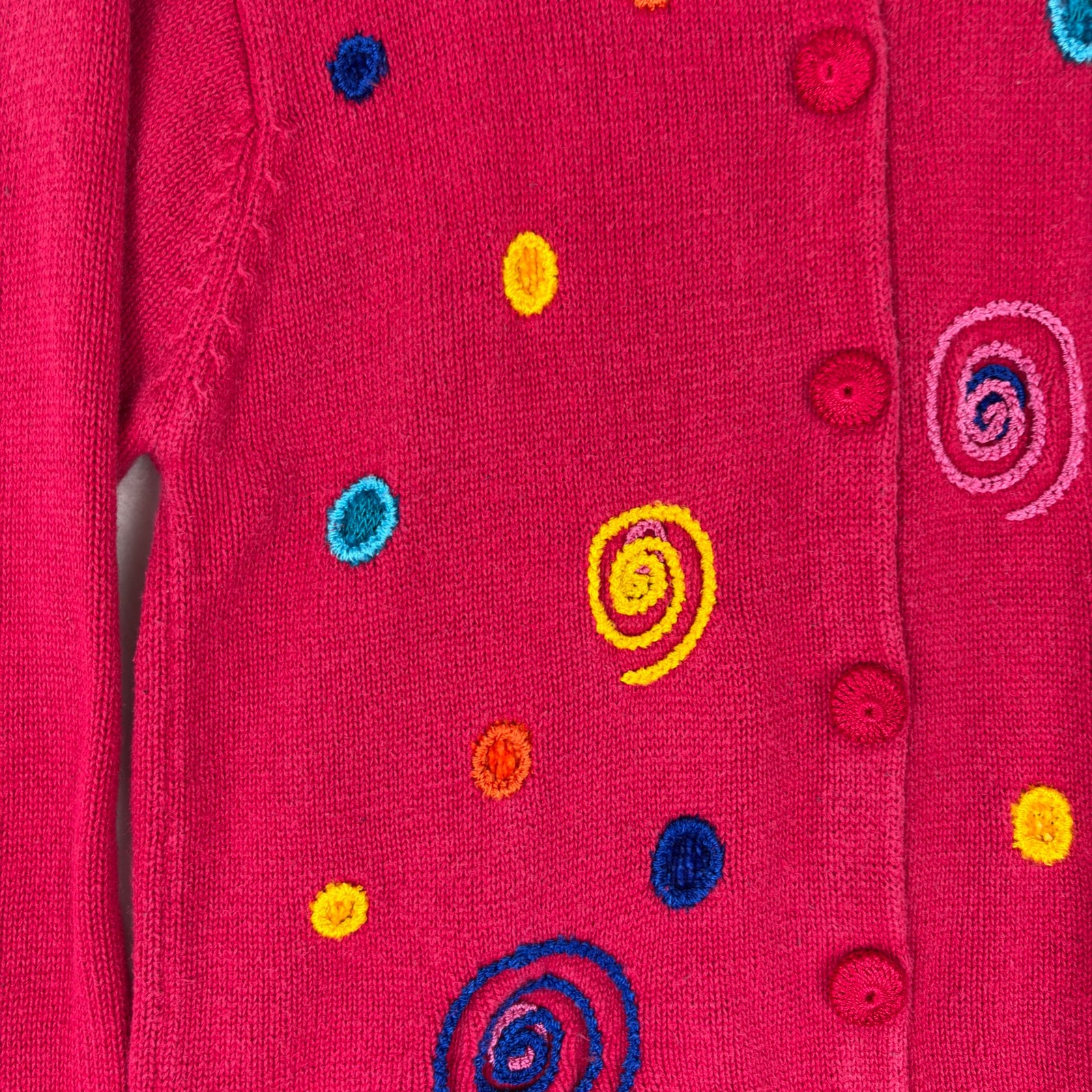 Vintage VICTORIA HARBOUR Cardigan Sweater Red Multicolor Holiday Christmas
