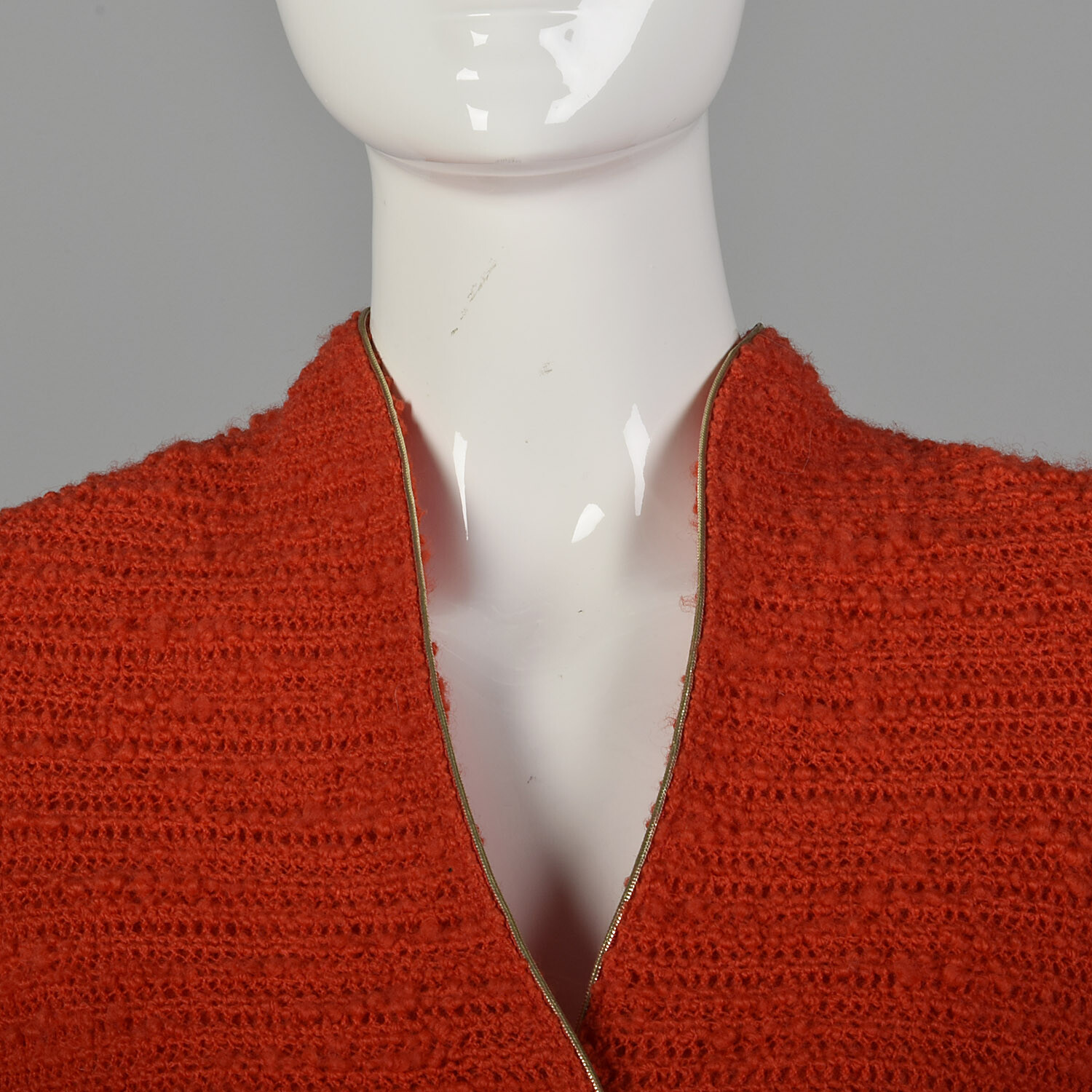 M Beni Salvadori Sara Fredericks 1970s Bright Red Open Knit Skirt Suit 70s VTG