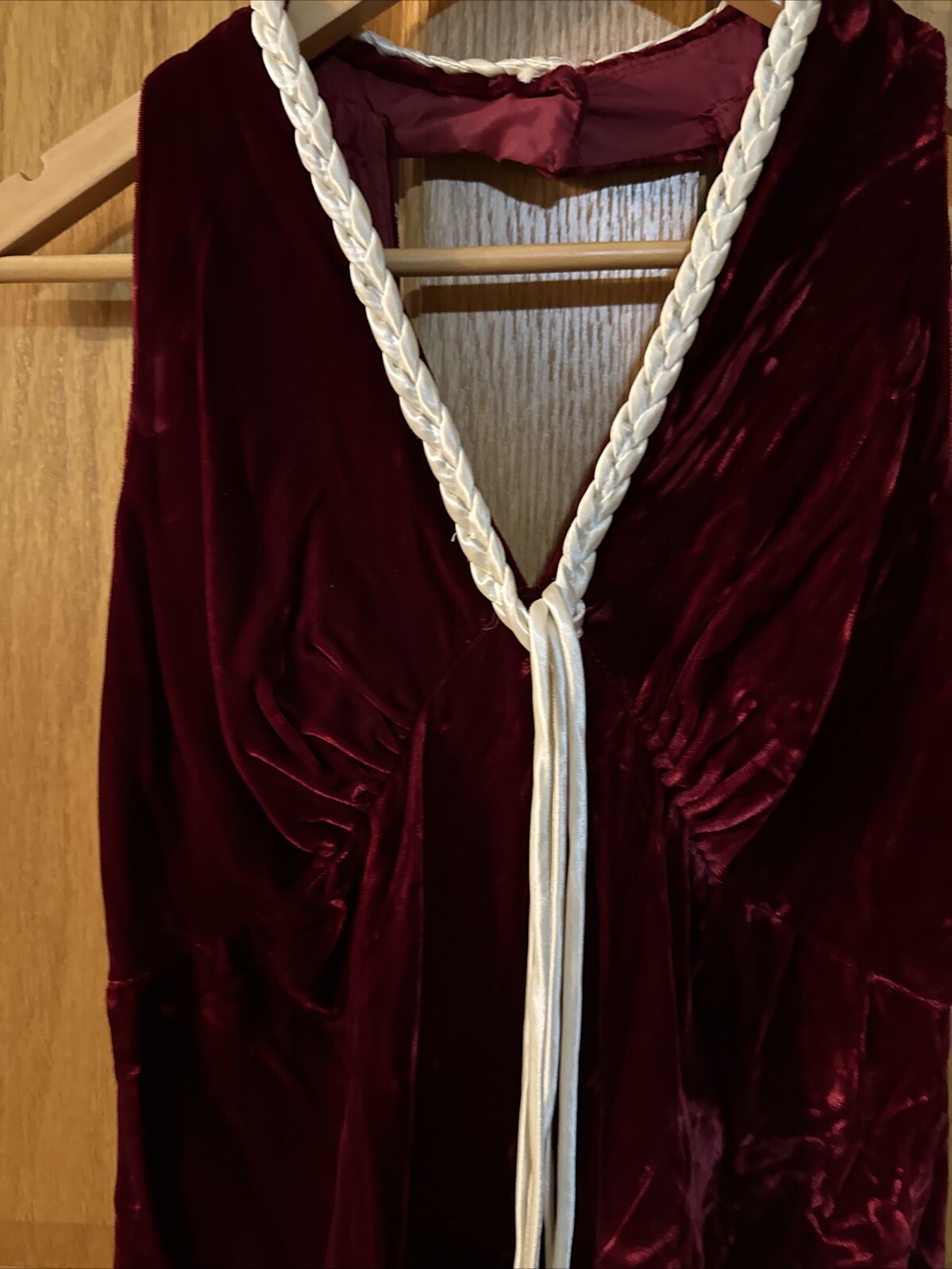Vintage International Ladies Garment Workers Union Red Velvet Dress S 13/14