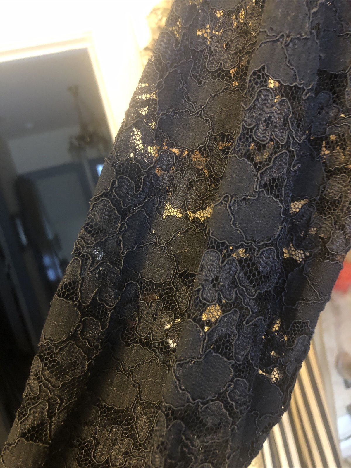 Vtg SO’DI Miami 1970’s Style Maxi Dress Two Pc Black Lace -Top & Skirt Size 6-8