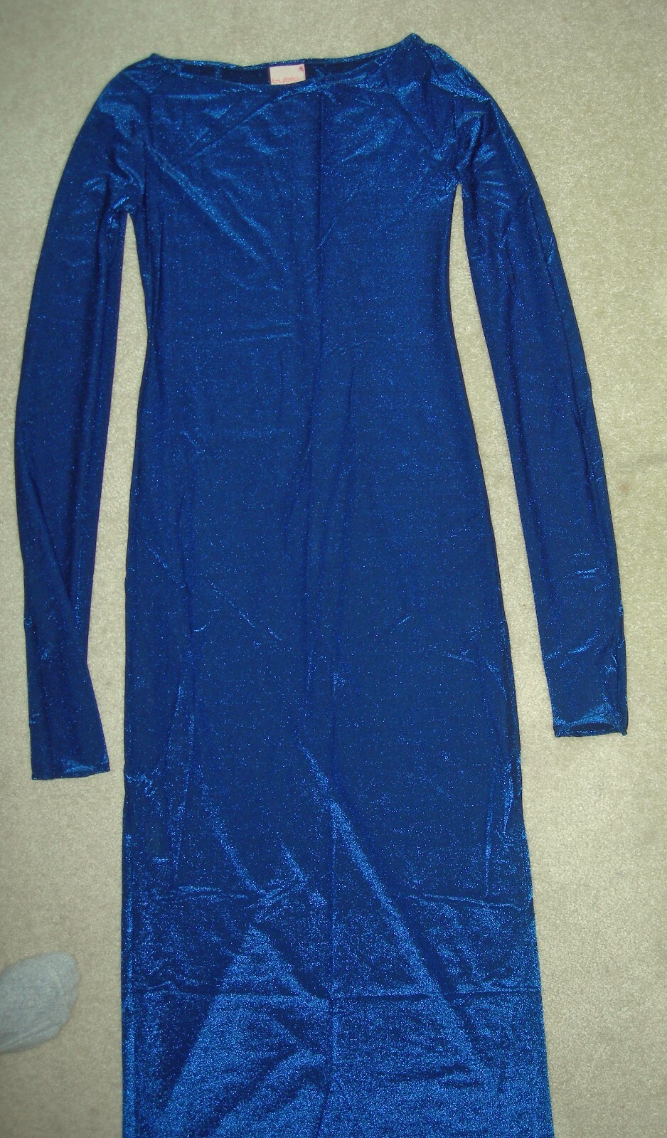 Vintage BYBLOS Blue Metallic Glittery Knit Cocktail Gown Dress XS IT 38 GLAM!