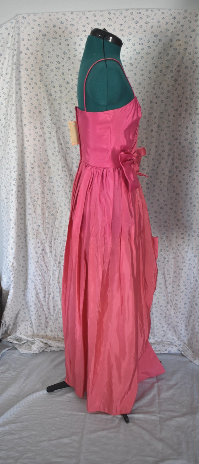 JCPenny Vintage Juniors 9 Hot Pink Long Prom Party Dress Taffeta Floor Length