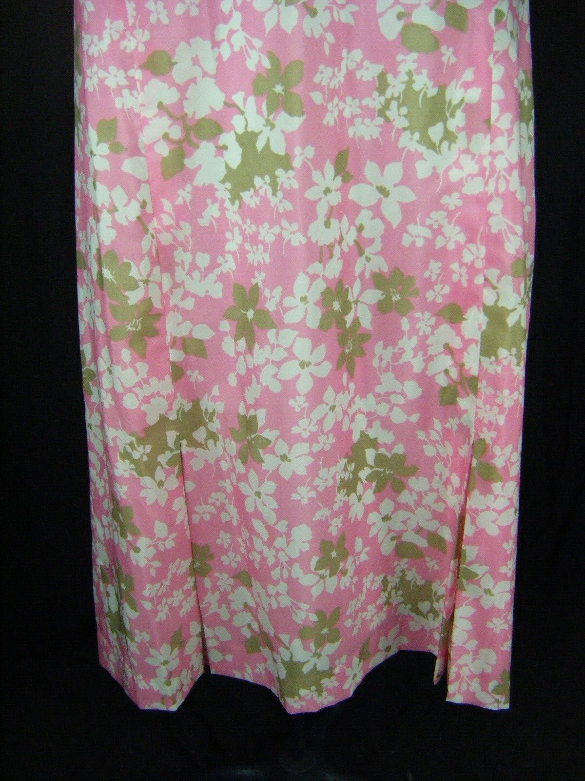 DIOLEN APART Vtg 60-70s Pink Green Floral Printed Sheath Dress-Bust 48/L-XL