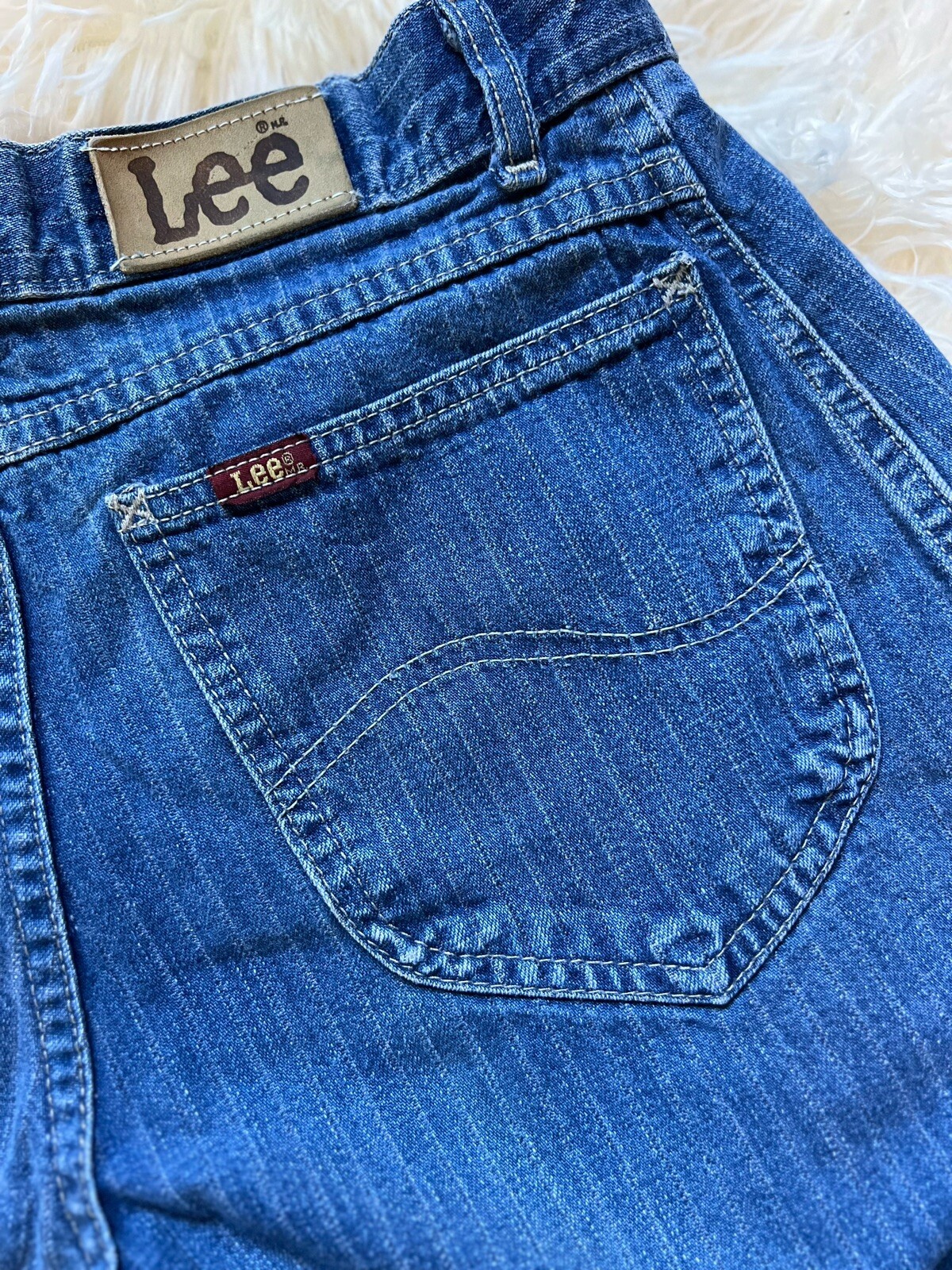 Vintage 70s Lee Jeans Tapered Pin Stripe Talon 42 Zipper