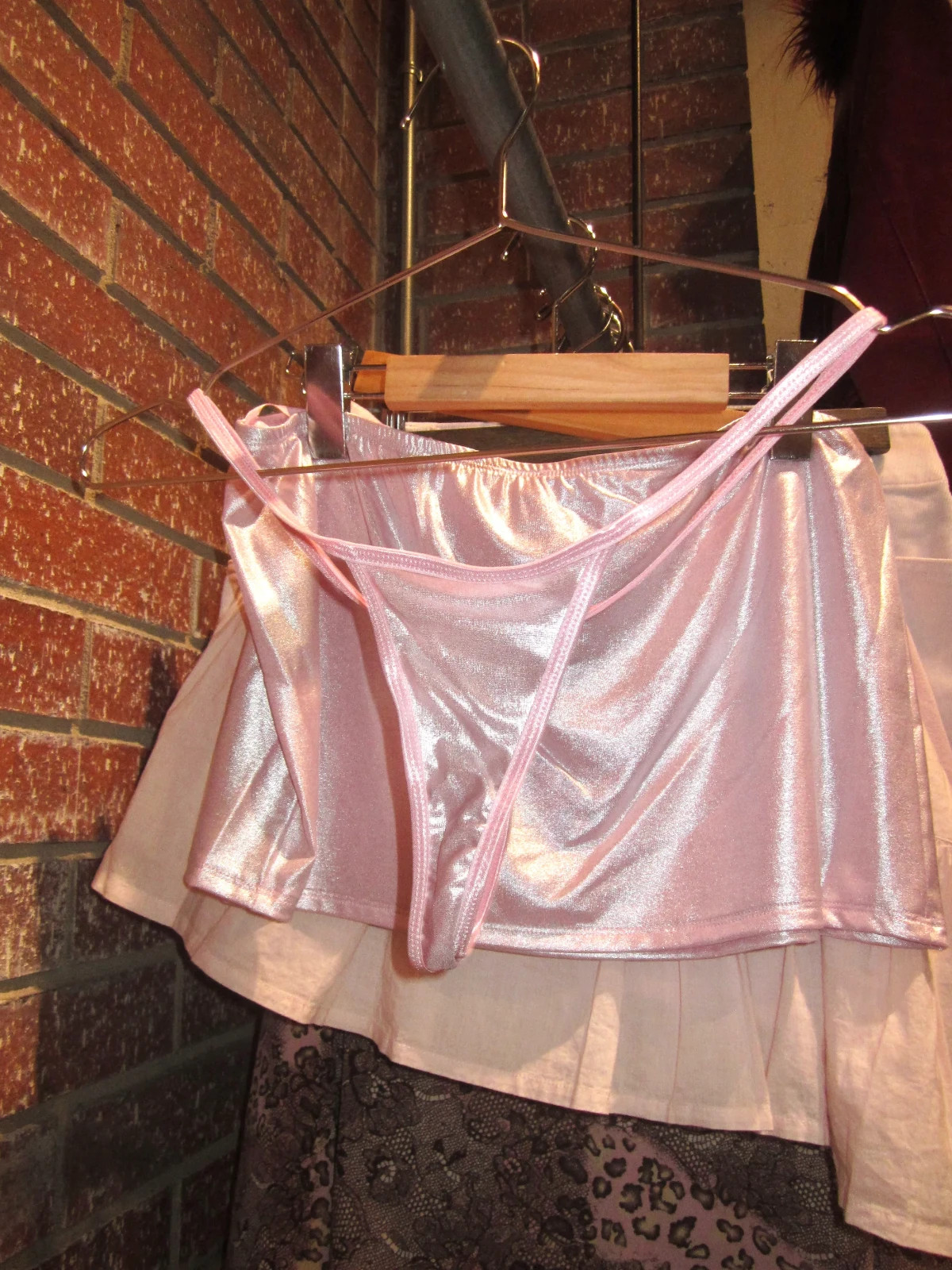 Y2K Vintage Pink Satin Rhinestone 3-Piece Lingerie Set