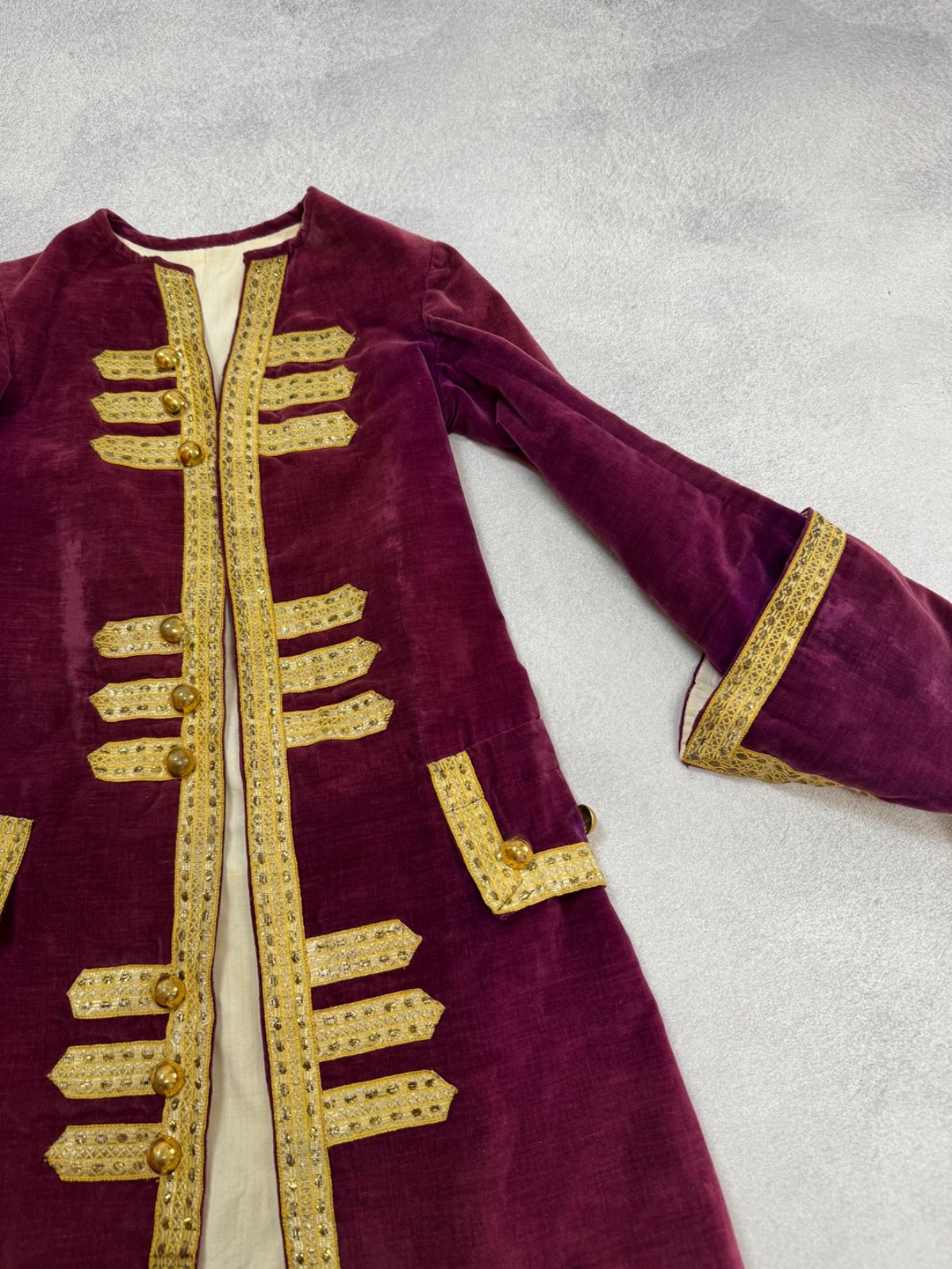 Rococo True Vintage Antique 18th Century Womens Frock Coat Jacket Red Very Rare