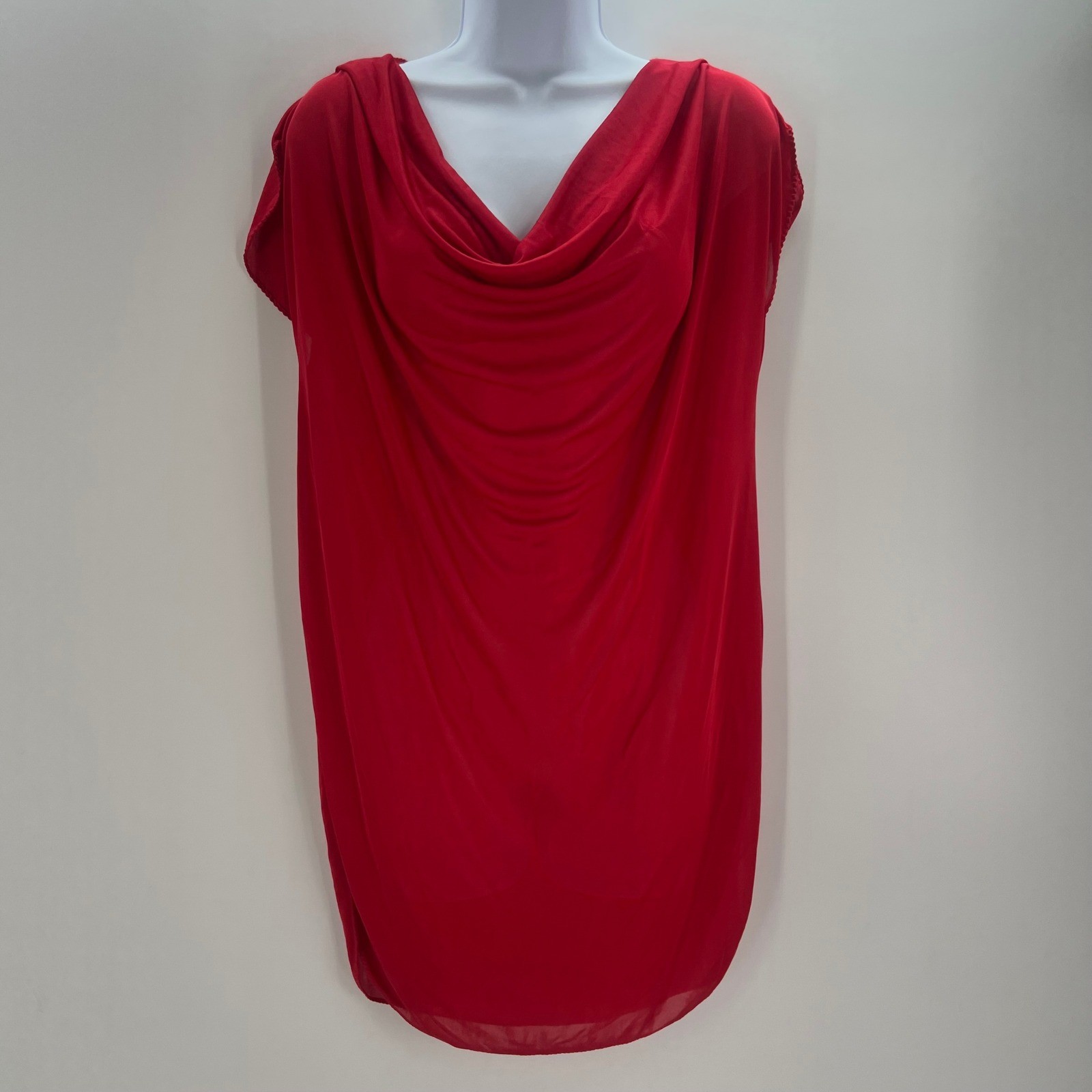 John Kloss for Cira S Vintage Red Cowl Neck Nightgown Dress ILGWU Made in USA