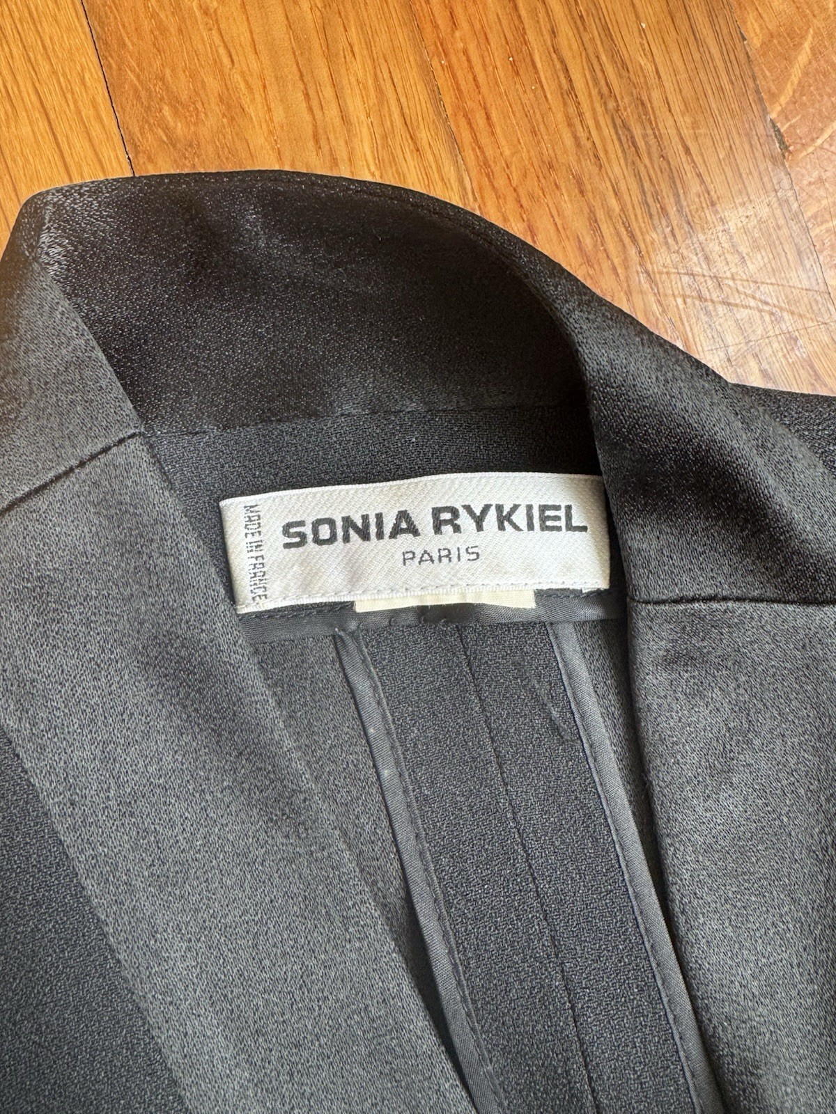 Vintage 90s Sonia Rykiel Blazer Jacket – Black Satin Tuxedo Size S