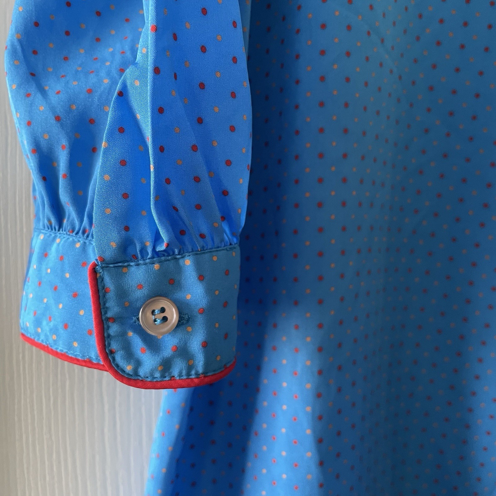 Vintage 1980s! Schrader Sport Size 16 Colorful Polkadot Pocket Silky Dress