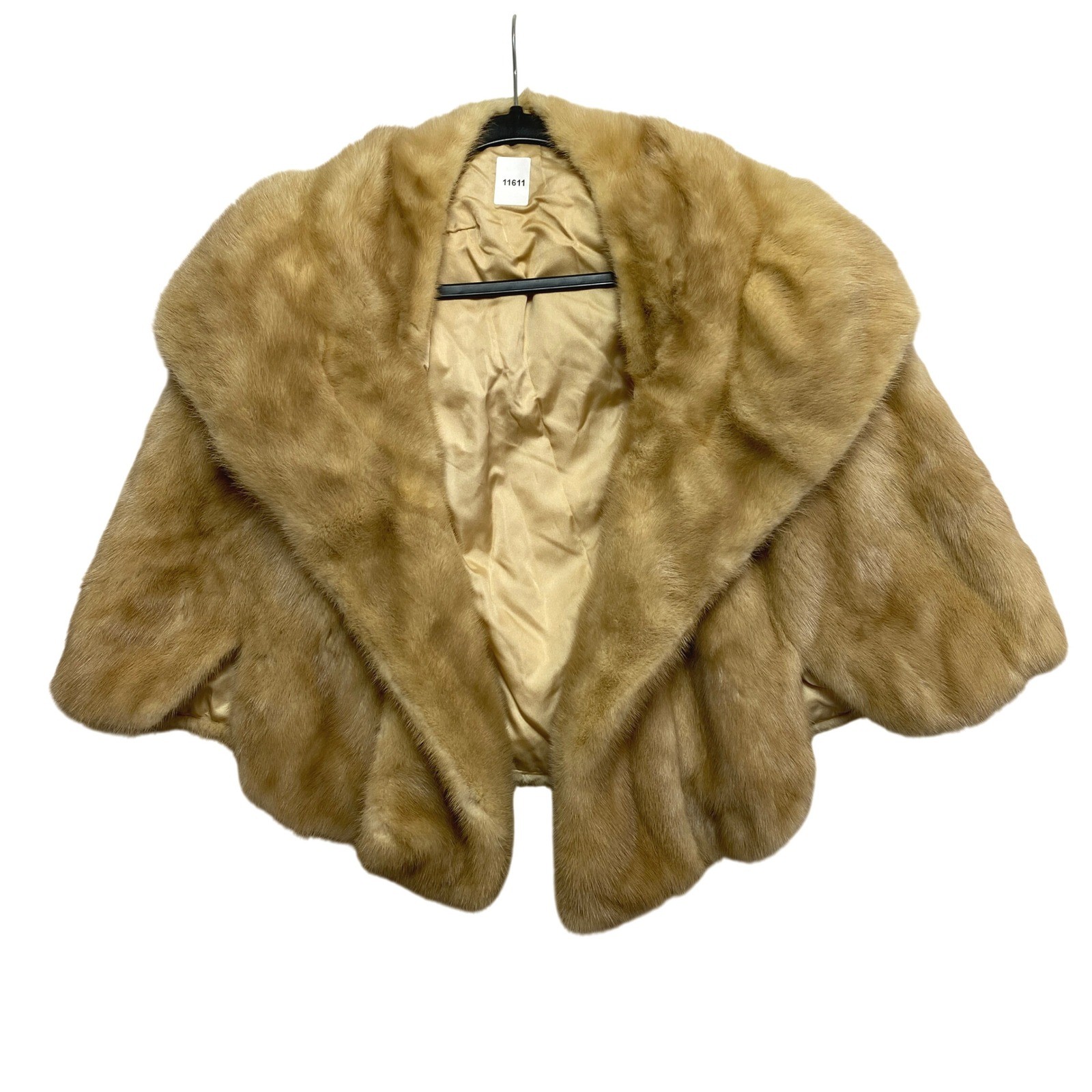 EMBA Tourmaline Mink Fur Capelet Womens OS Beige Natural Mutation Stole Glam