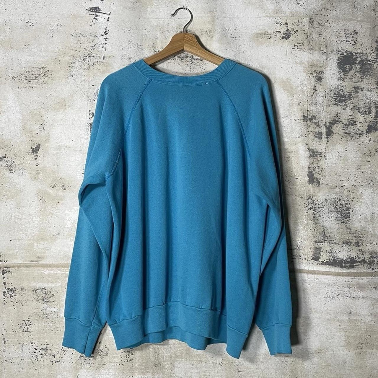 Vintage 90s Graphic Sweater XL Floral Mock Neck Blue Cottage Grandma