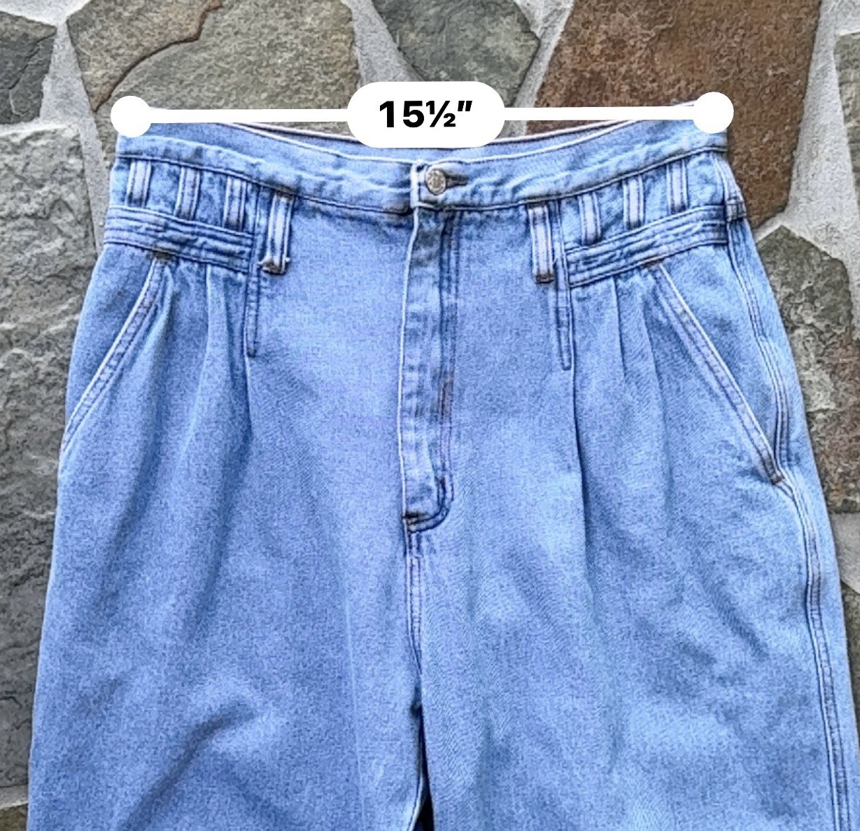 Vintage PS Gitano Hi Waisted Pleated Front Mom Jeans size 16R
