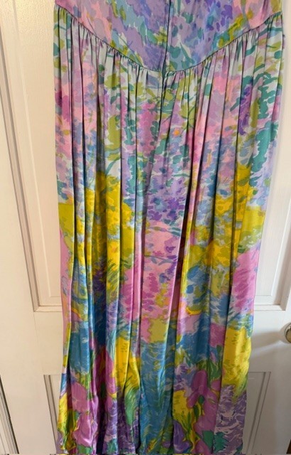 Vintage 1960’s Women’s Full Length Silk Maxi Dress/Ball Gown Sz. 14