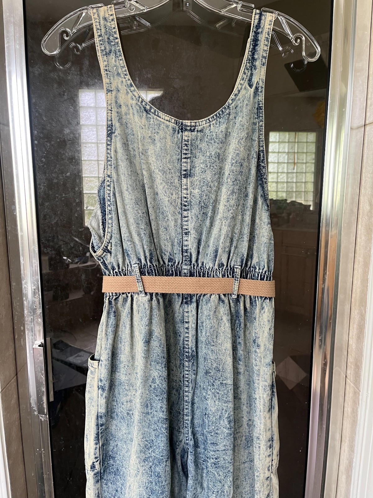 Vintage 80s IDEAS Denim Acid Wash Jean Overalls Jumpsuit w/Belt Women’s M