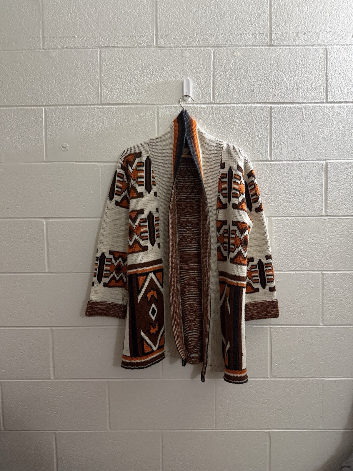 Vintage Sabra Wintuk 70s Cardigan Sweater Southwest Aztec Tribal Boho S/M