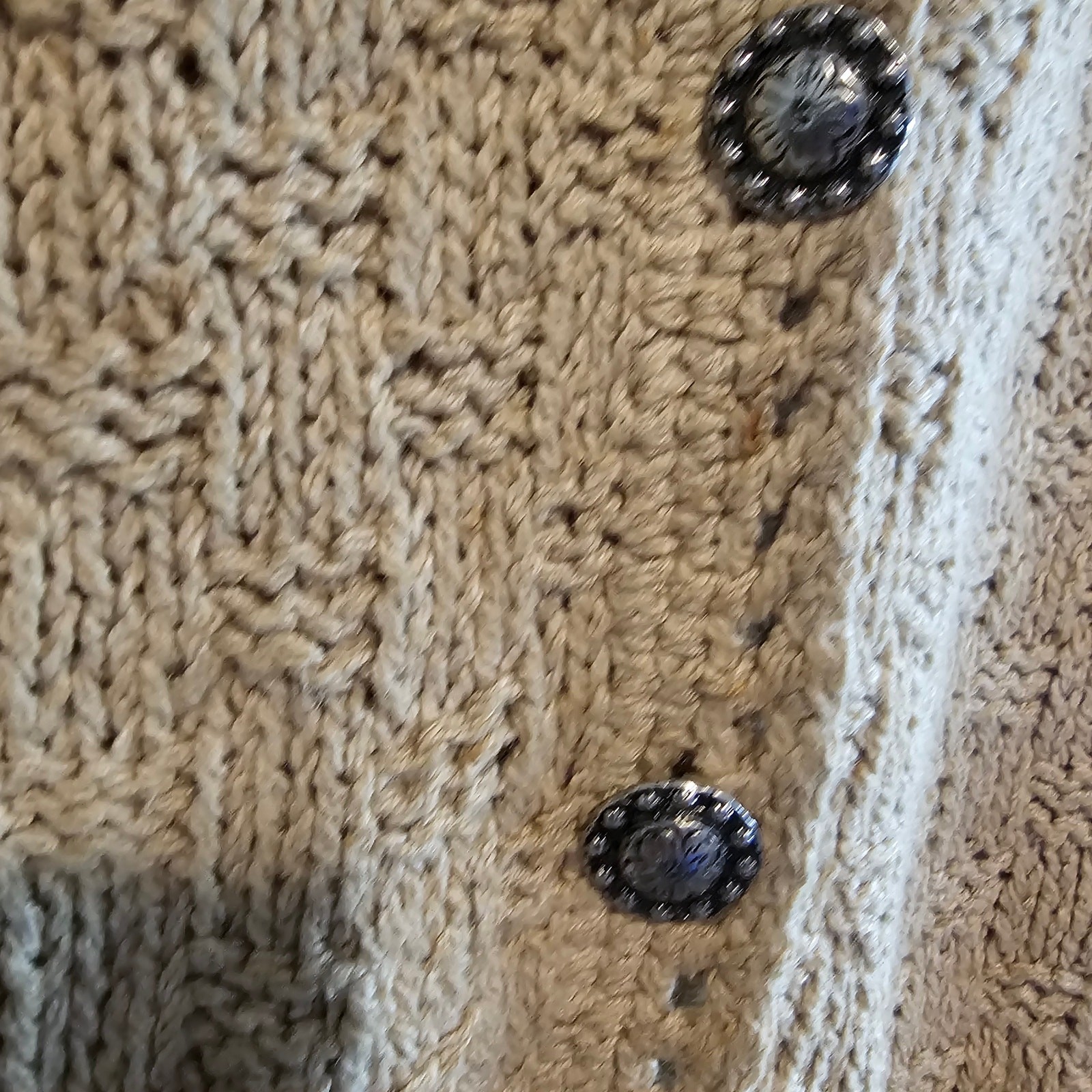 Vintage Cambridge Dry Goods Sweater Vest Women Lg Tan Floral 90s Crochet Cottage