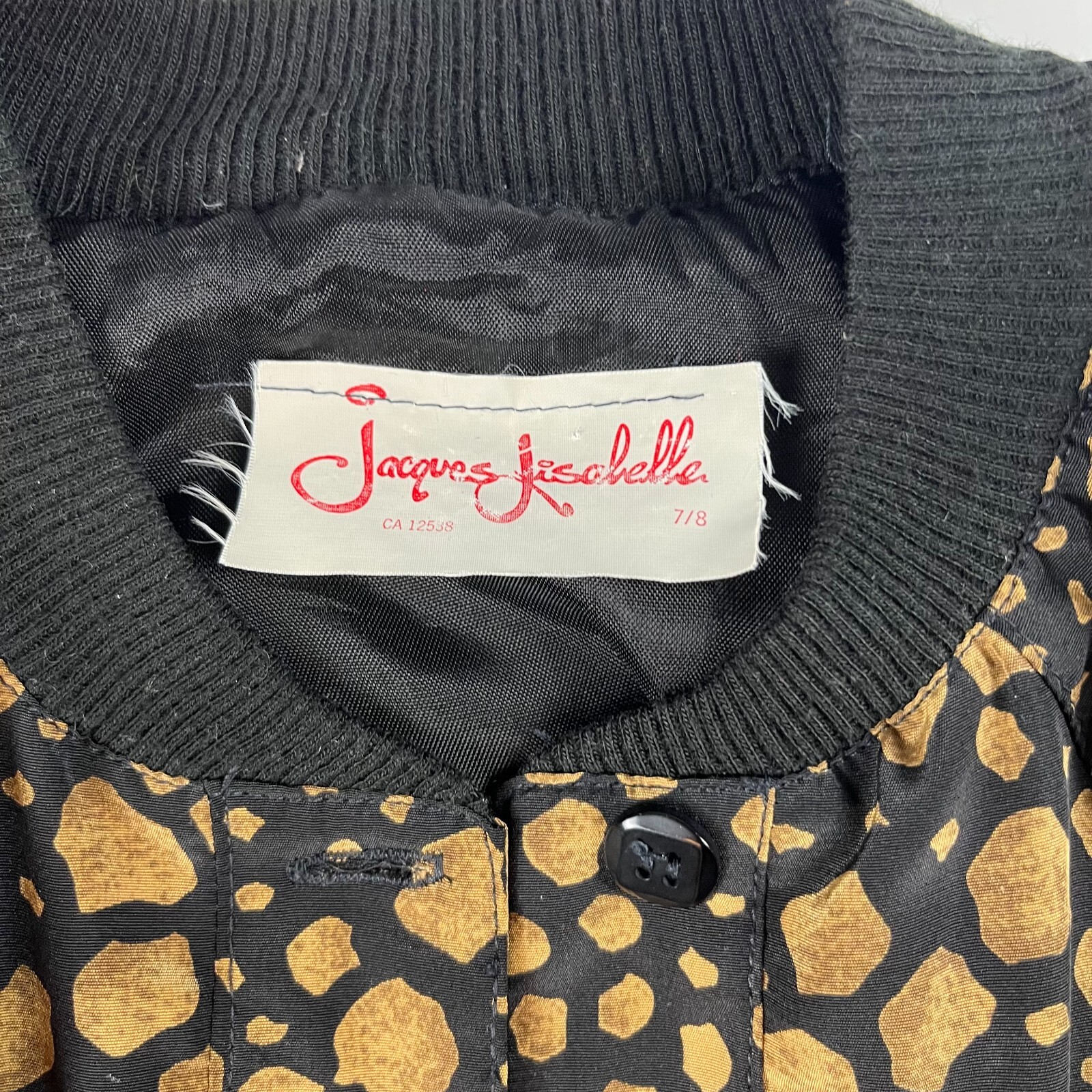 Vintage Jacques Isabelle lightweight bomber women button jacket lined synthetic