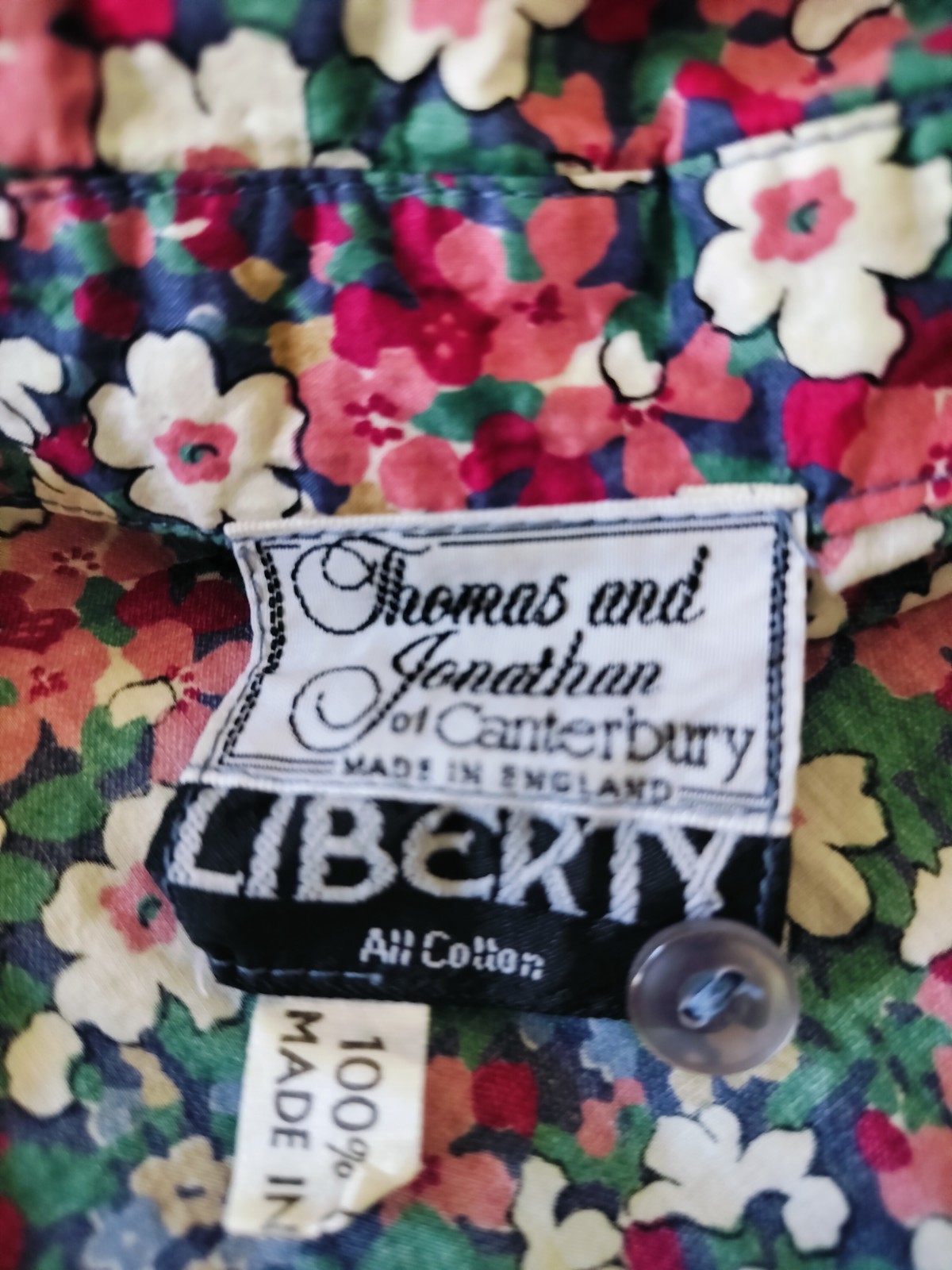Liberty of London Vintage 70s 100% Cotton Calico Floral Dress Made in England