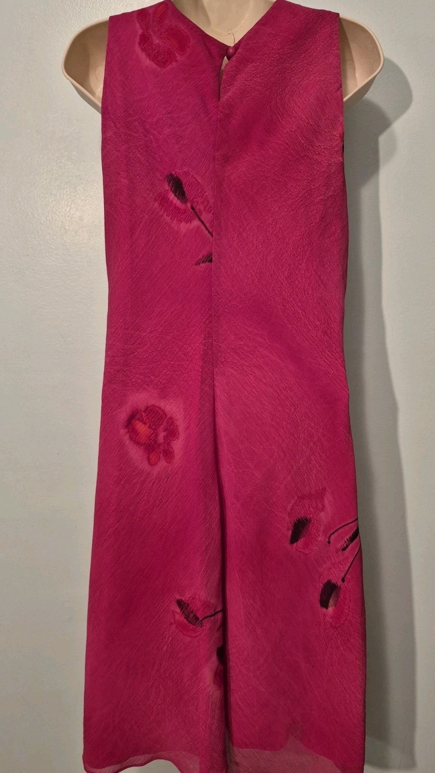 Vintage 90s Jeffery & Dara Dark Pink Shift Lined Dress Women’s Sz 12 Classic…