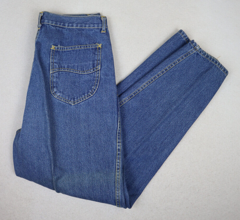 VINTAGE 80s WOMEN’S PLEATED HIGH RISE MEDIUM WASH JEANS – CLIPPER – SIZE 11/12