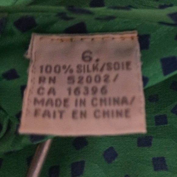 Liz Claiborne Collection Green Silk Leaf Print Skirt Suit Set, Women’s Size 6