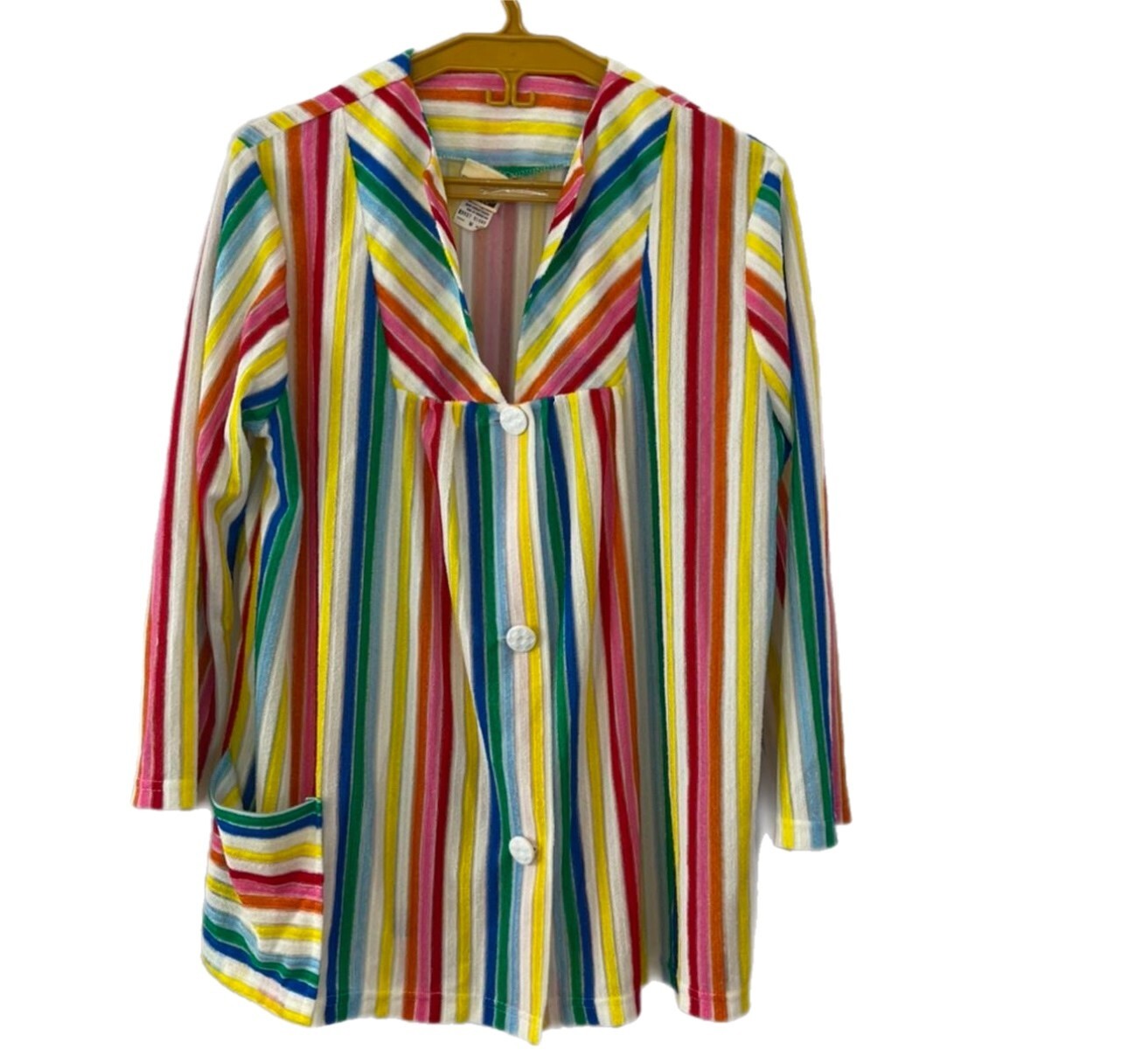 Vintage Colorful Button Up Blouse by Sears The Fashion Place Oversized Medium