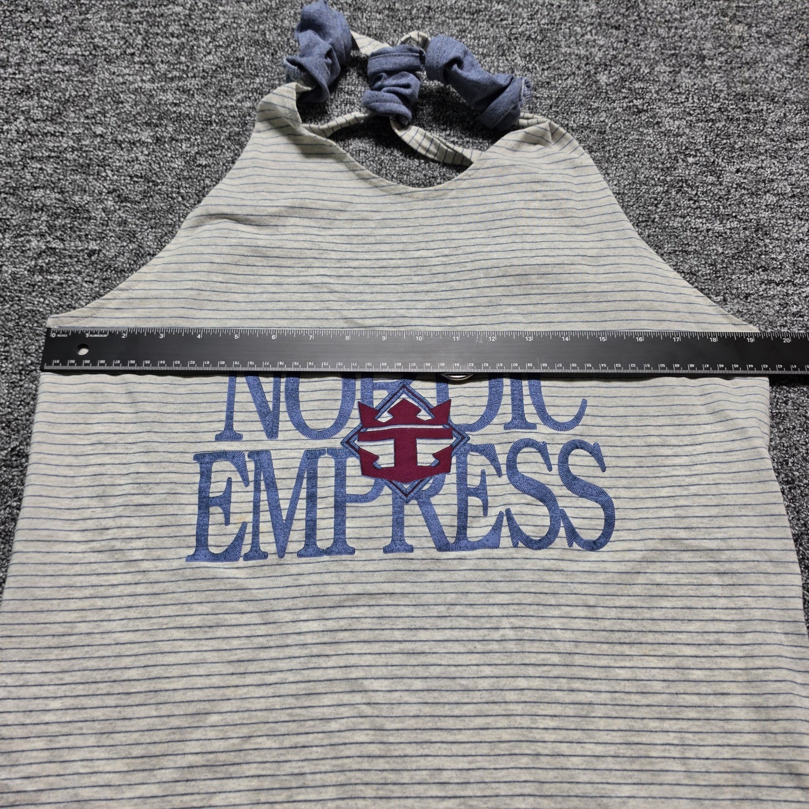 Halter Tank Top Sun Triangle L-XL Womens Grey Used Nordic Empress Cruise Striped