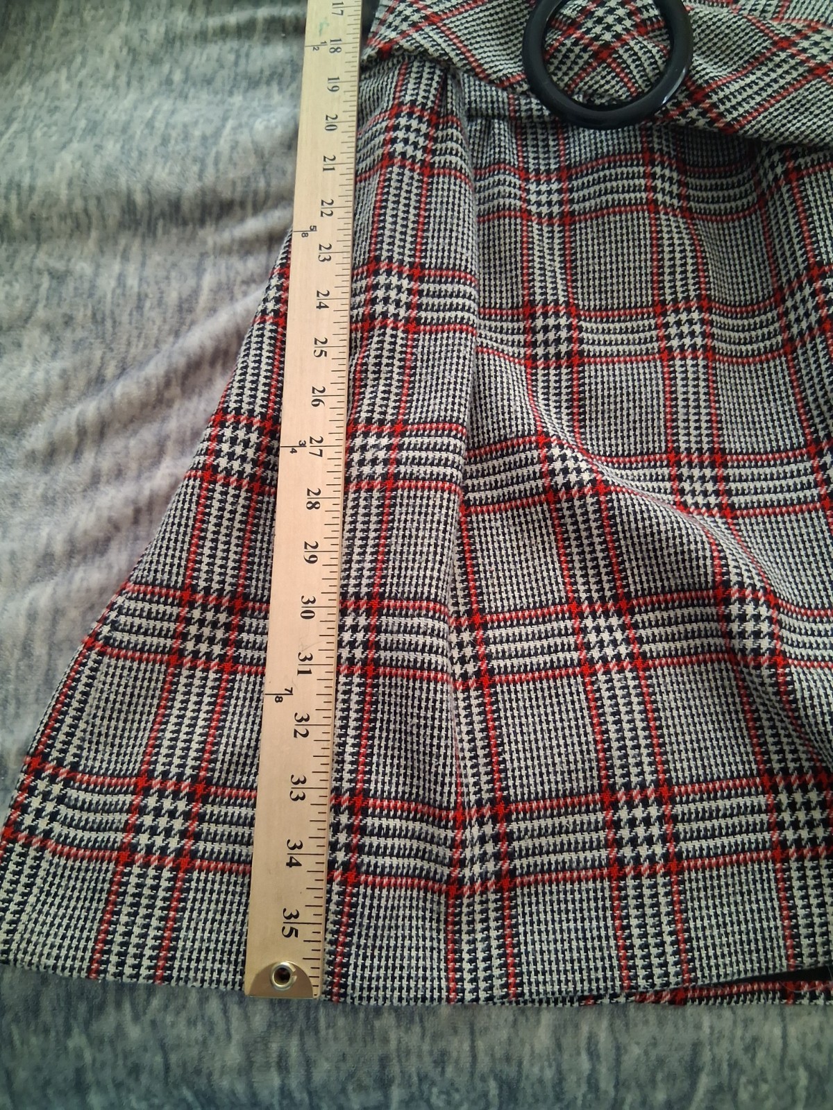 Vintage Plaid Tweed/Wool Dress 60s/70s American Couture Belted w/ Matching Scarf