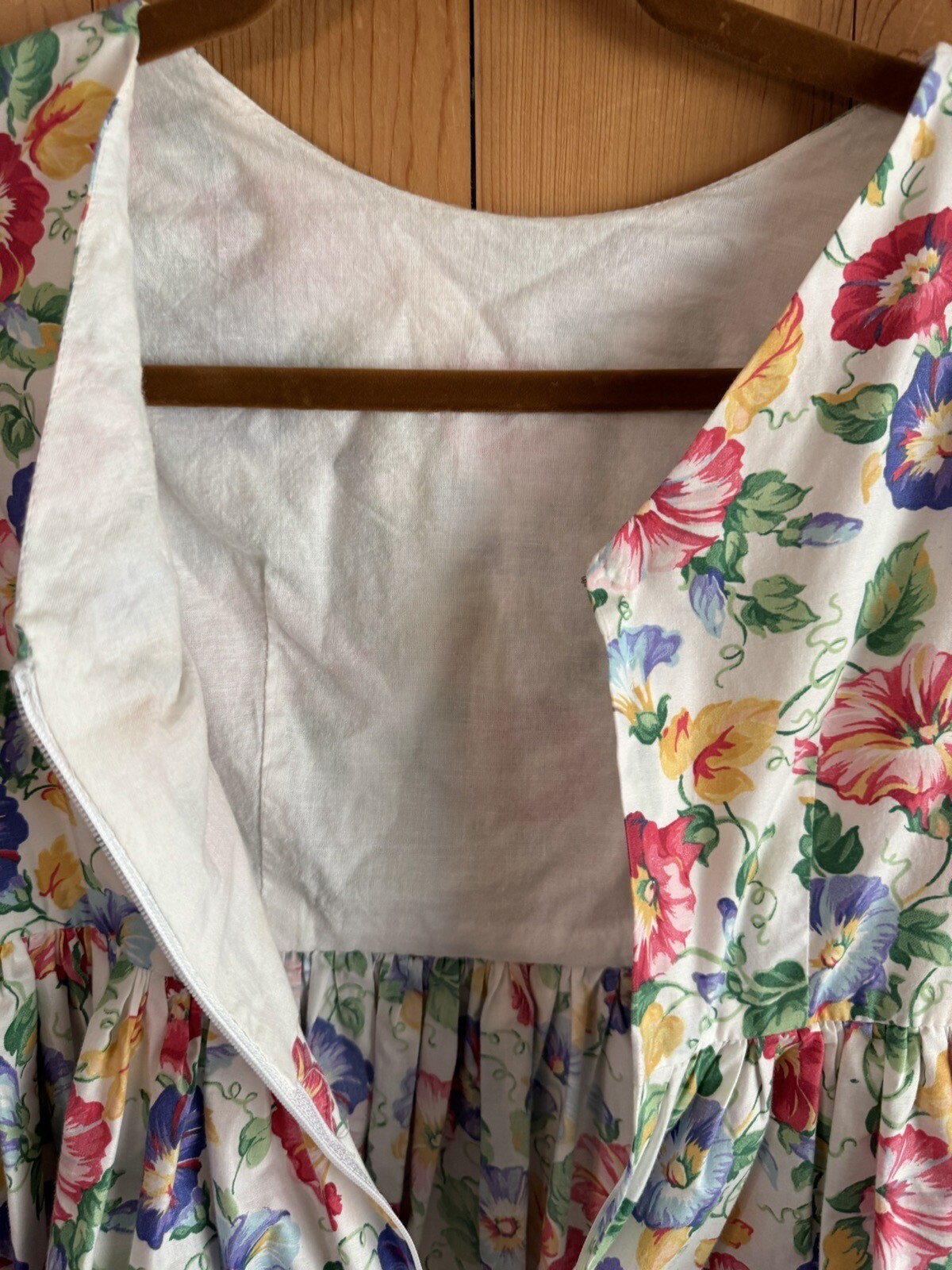 1990s VTG Morning Glory EASTER PRARIE Dress Girls Sz S 7-8? Huge Bow 28/23