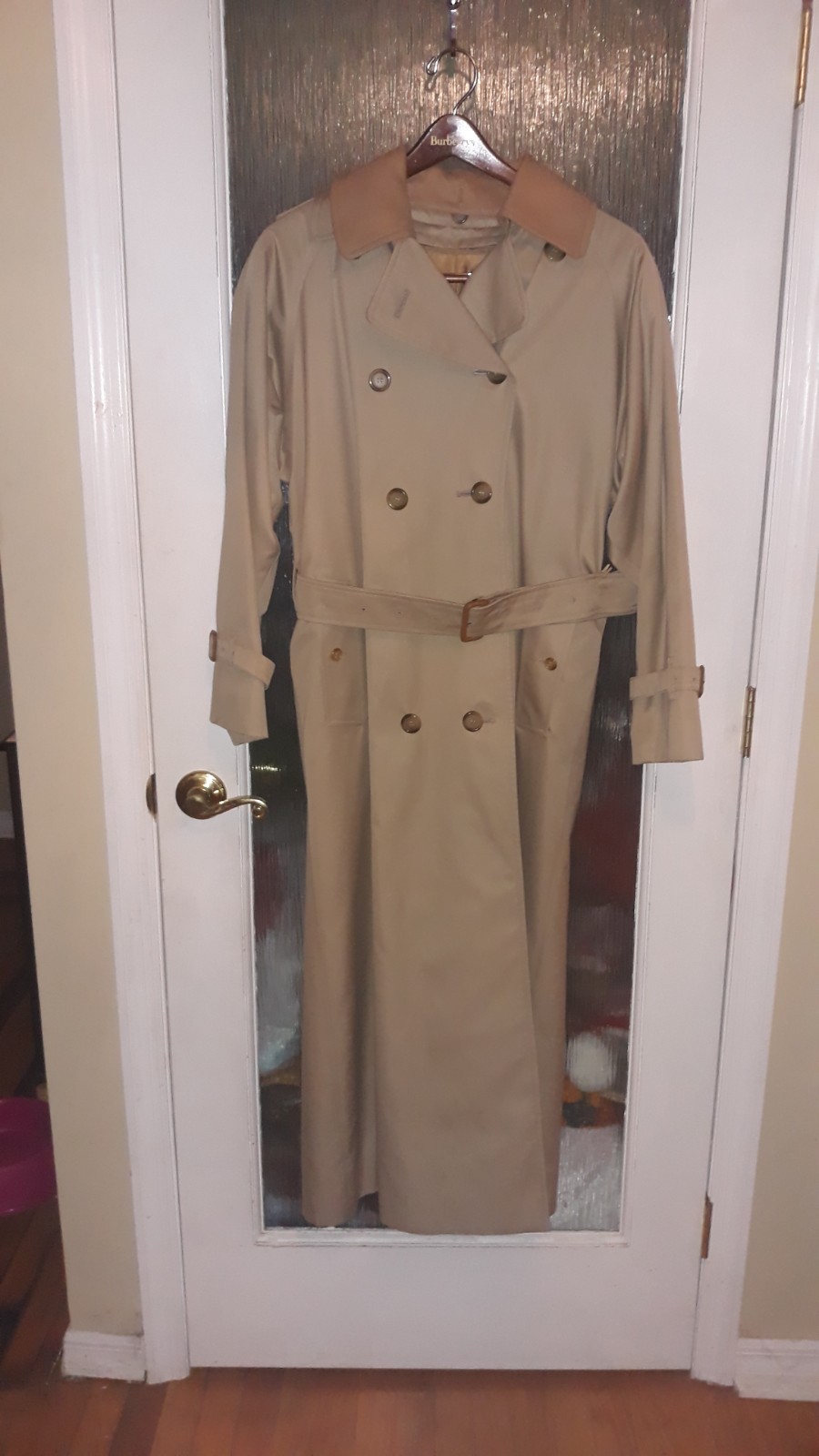 VTN Burberrys Women’s Trench Coat Linings Nova & Camel/wool Length 49″ Size Unk
