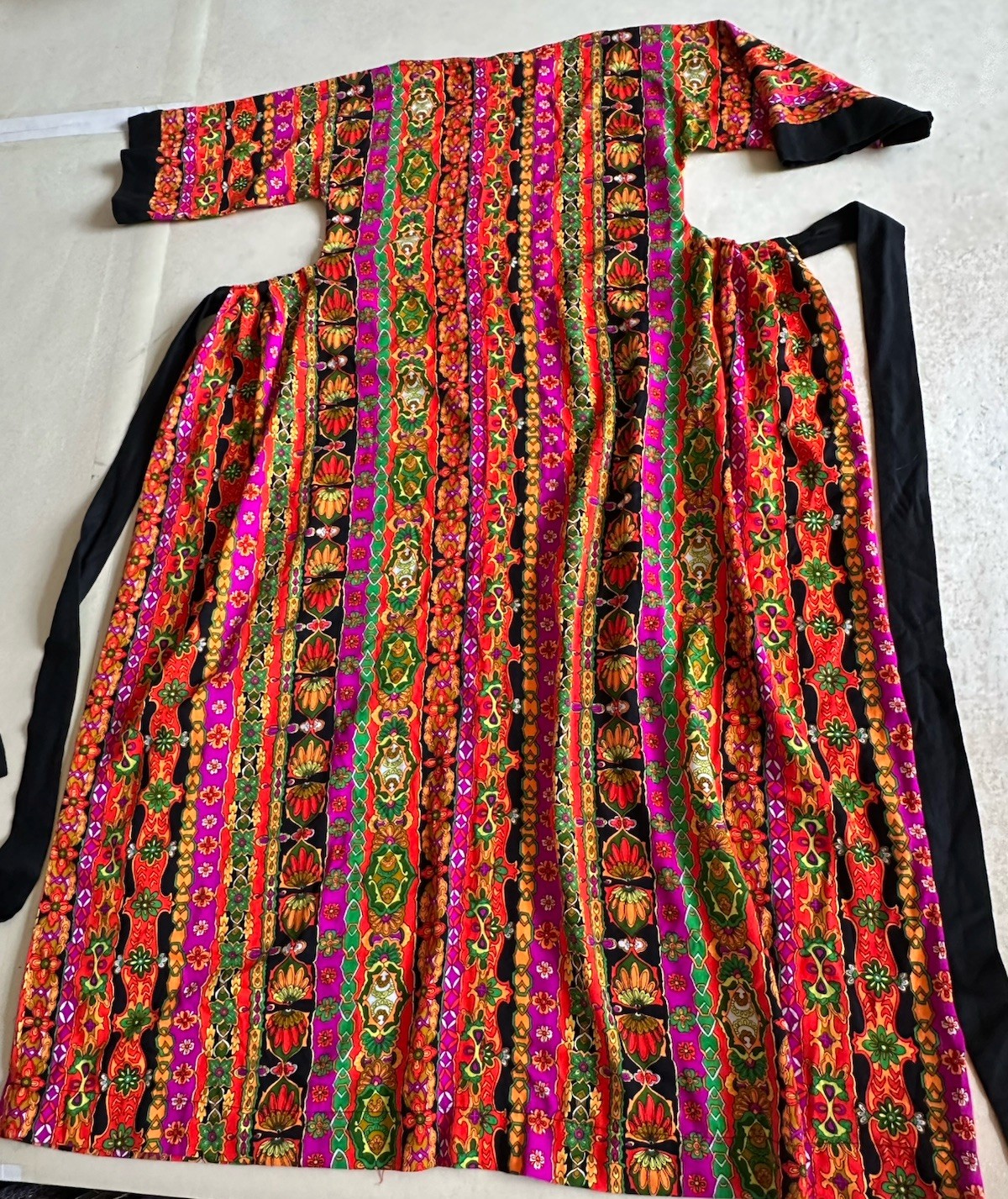 Mod Vintage Colorful Womens Long Dress Sz XS-S Pre-owned