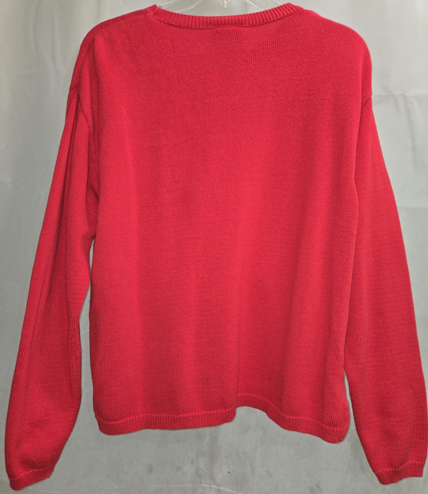Women’s Vintage Top Stitch By Morning Sun Red Sweater W/ White Emb Tree Size MED