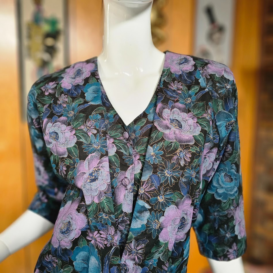 Vtg 80s Corporate New Wave Punk Secretary Shorts Office Power Suit Romper M/L