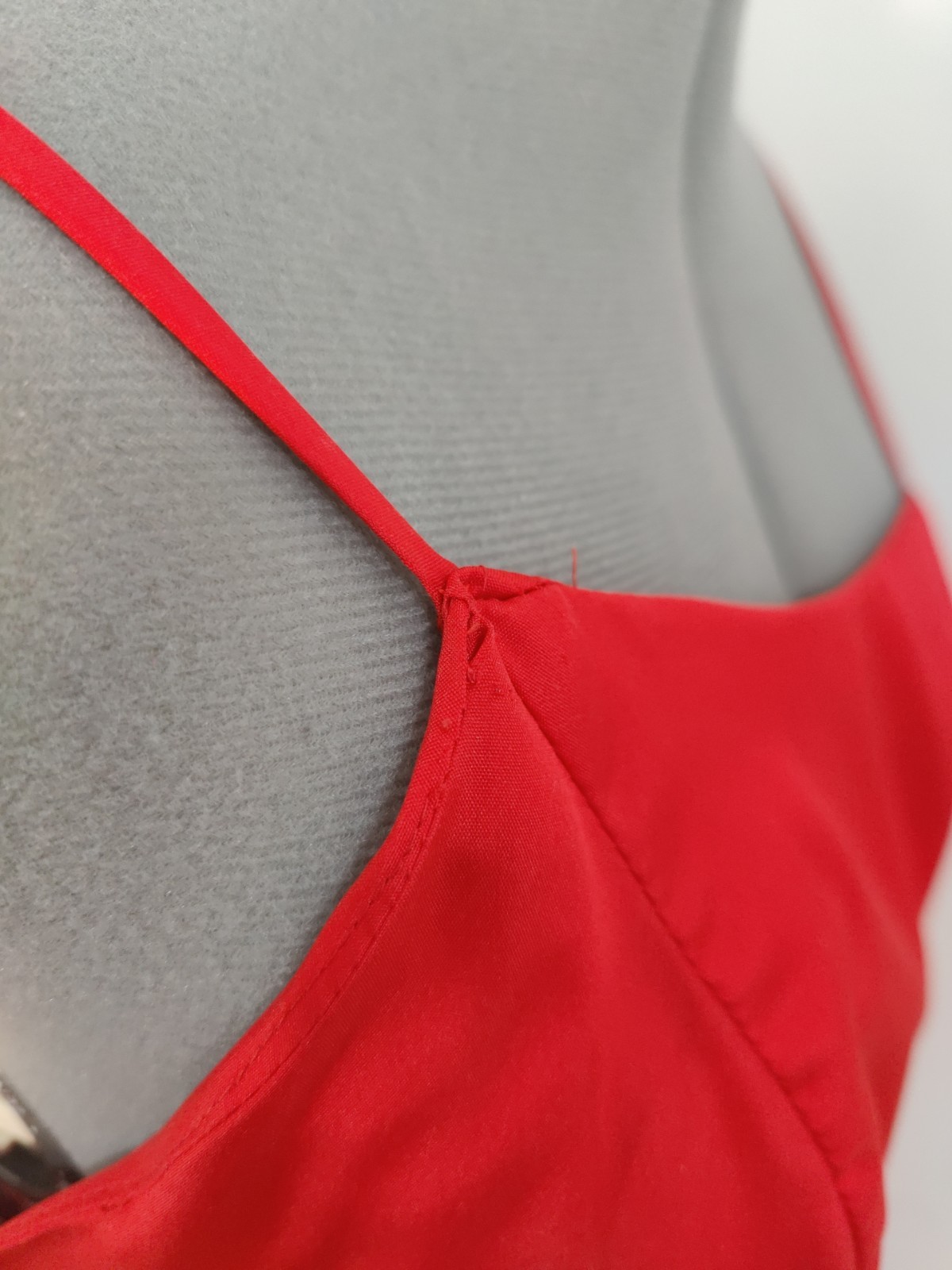 Vtg 80s Prom Dress Red Satin Sleeveless Bow Formal Party Sz M ILGWU