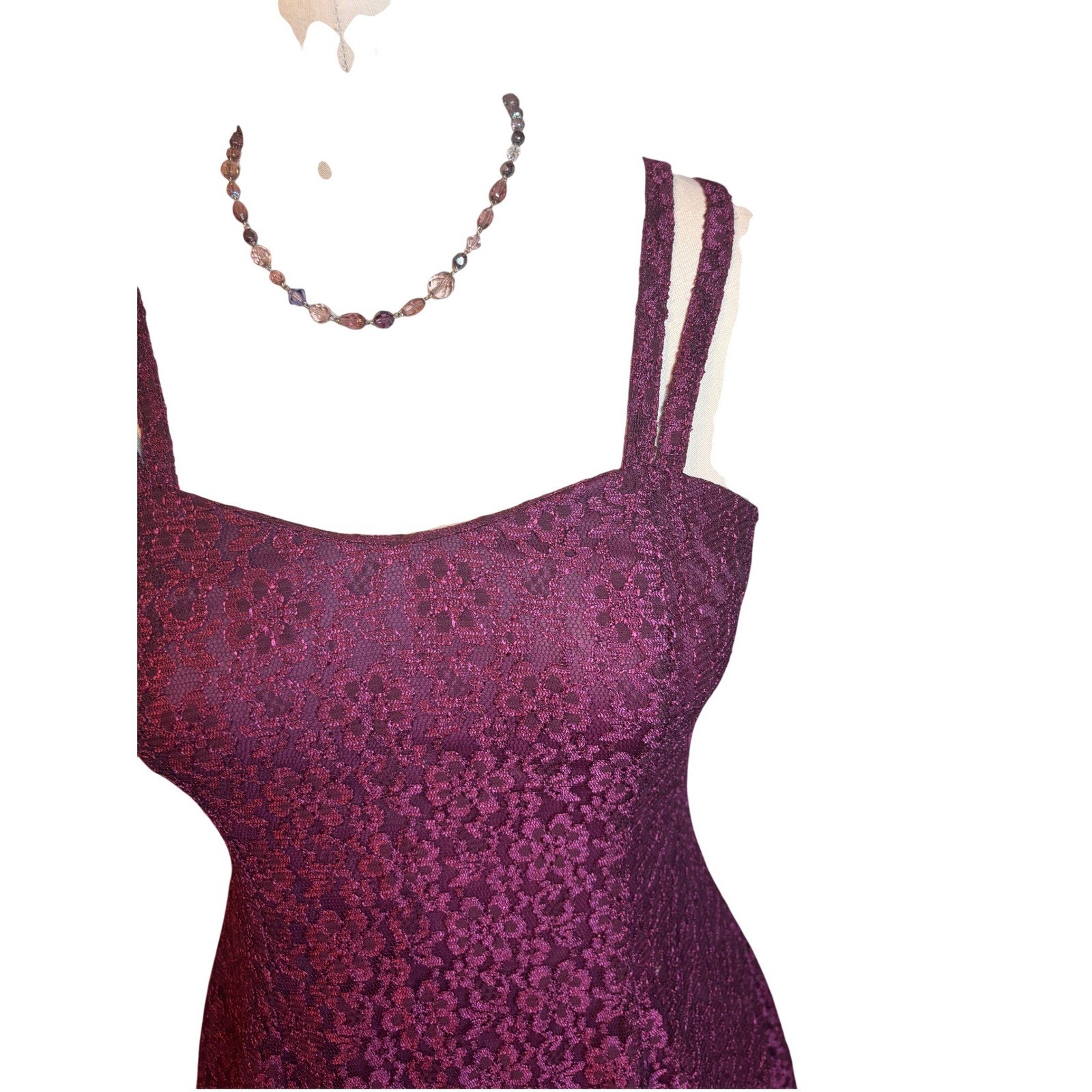 All That Jazz Lace Mini Dress Womens 5/6 Magenta fairycore 90s Shimmer Vintage