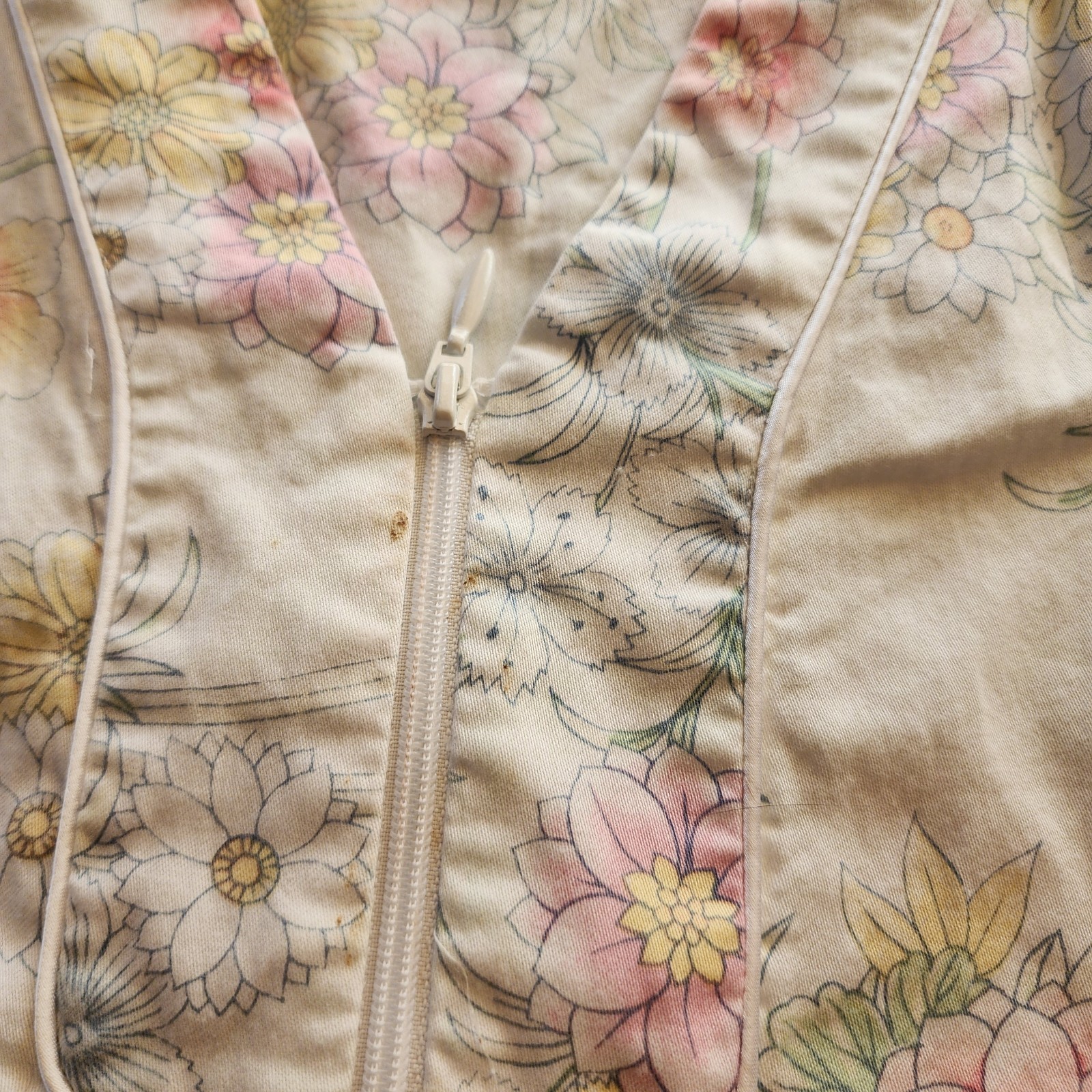 Miss Eileen floral Gown House Coat Full Zip Vintage Lightweight Breathable XL