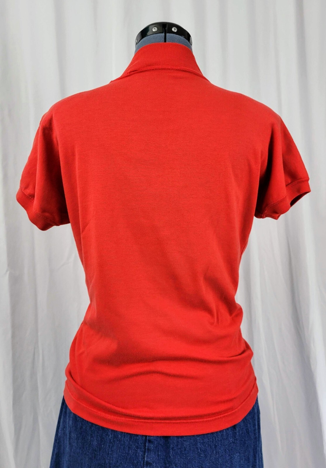 Vintage Red Knit Drop Sleeved Mock Turtleneck Top Size Medium