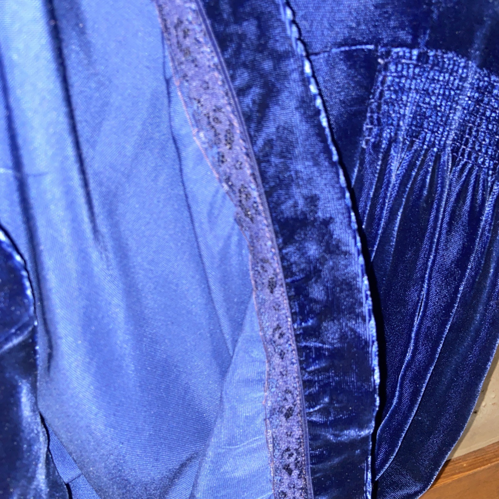 Vintage Fleurette Fashions Dress Velvet Blue Sequins 1930’s? Small?