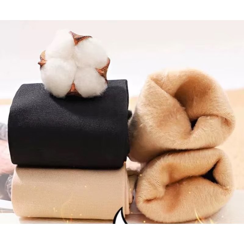 2× Winter Long Socks Women Warm Soft Velvet Thicken Stockings Plush 17.7 inch US