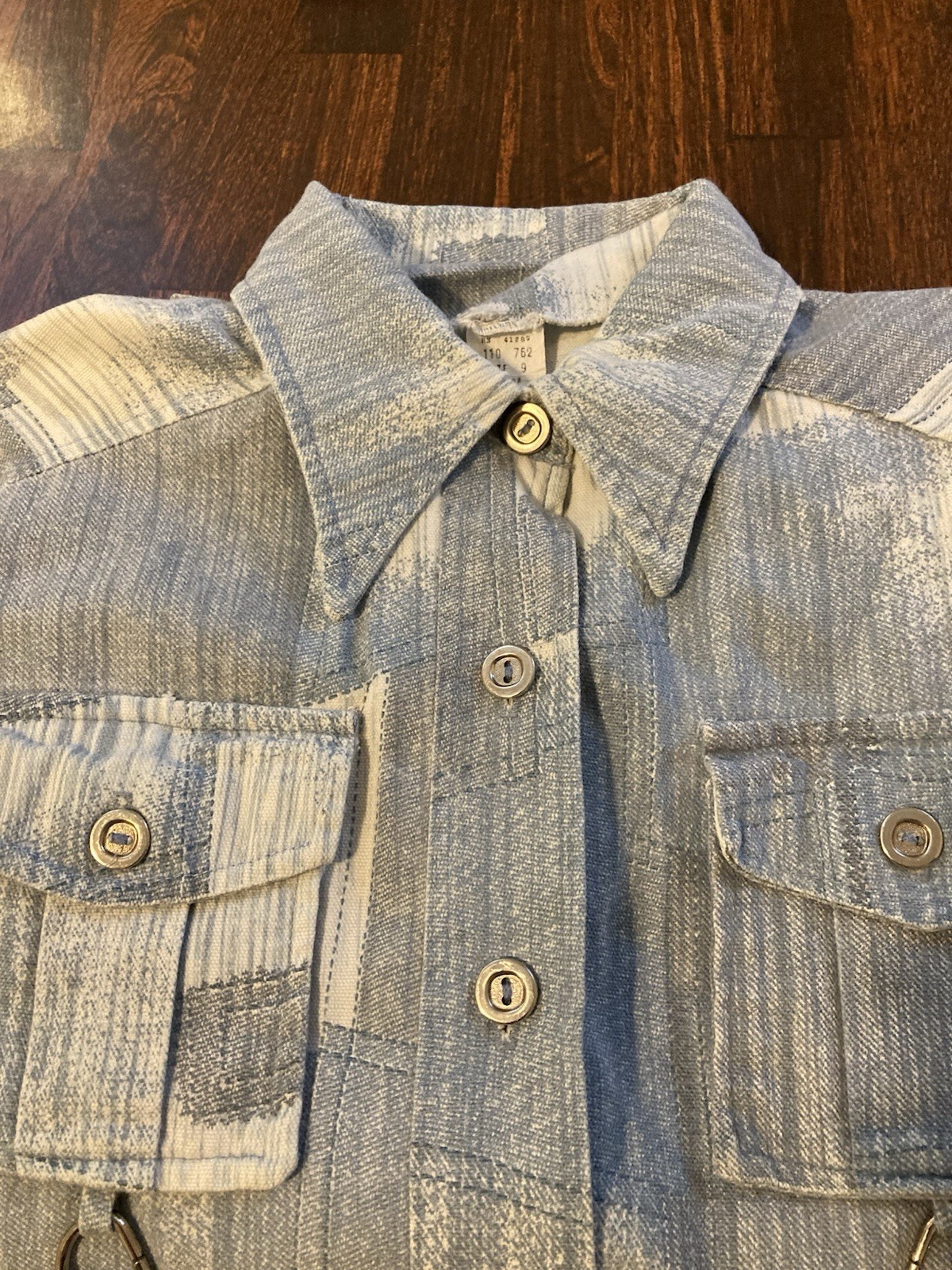 70s VTG Dagger Collar Safari Retro D-Ring Button Up Pocket Shirt Jacket