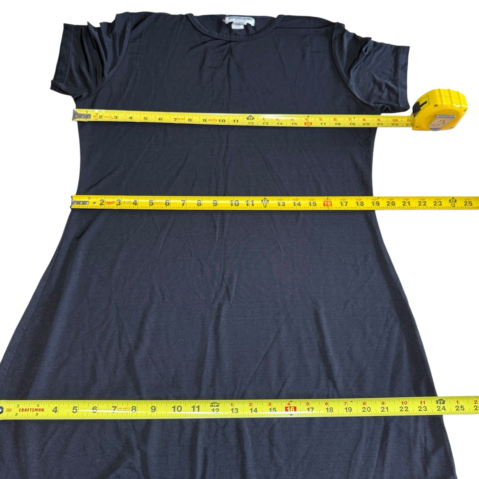 Vtg 80s Tapemeasure New York Maxi Dress Black L Stretch Gothic Witchy Classic