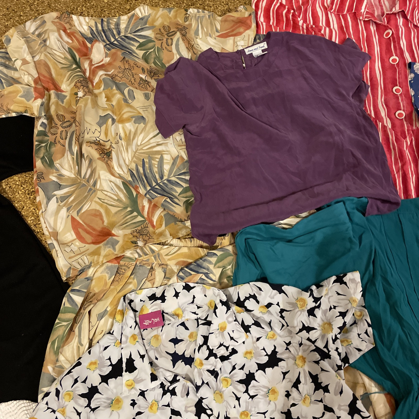 10x Vintage LOT Dresses Blouses Lot 1980s Secretary Midi Floral M L XL Silk Mod